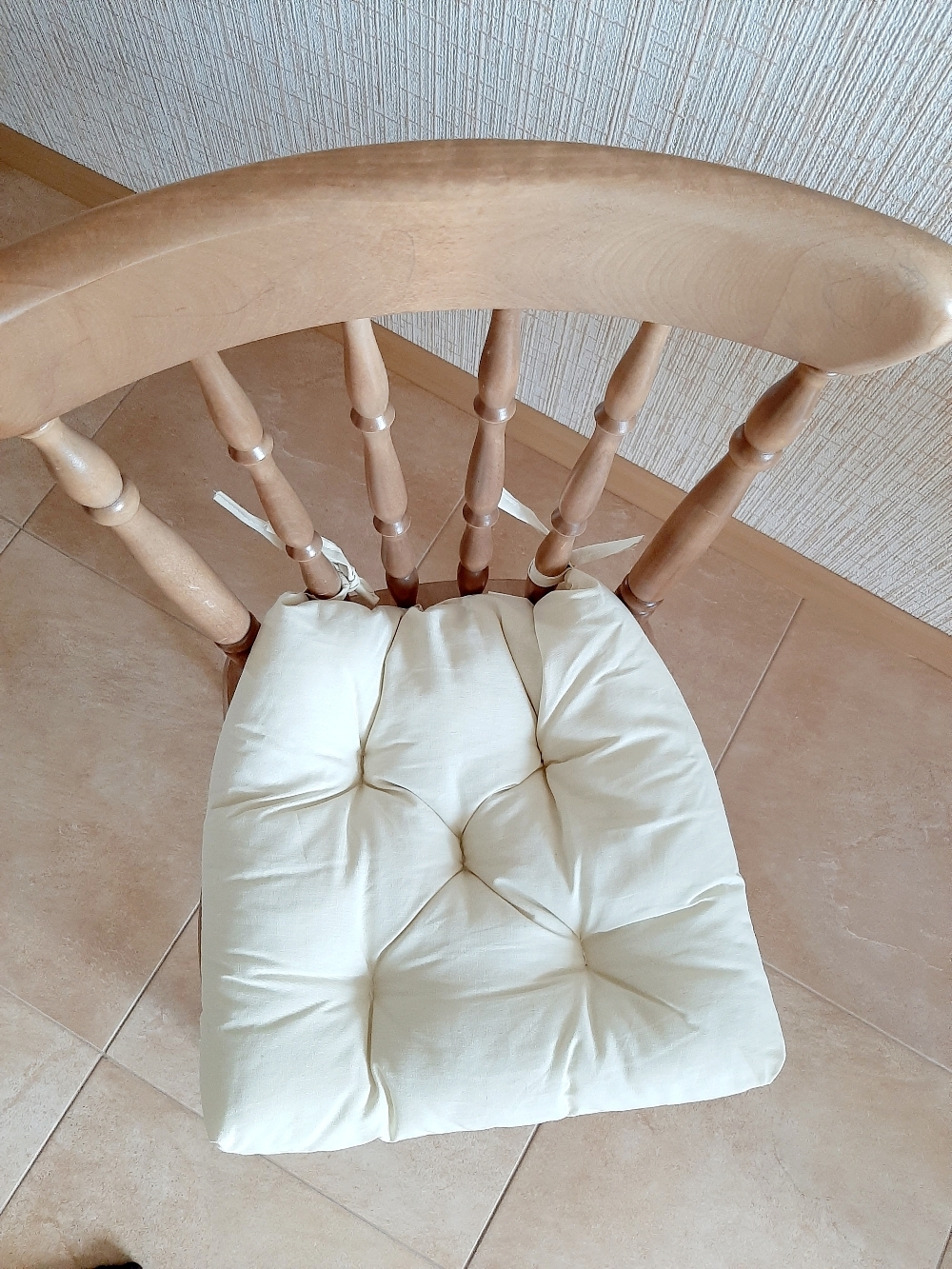 Фотография покупателя товара Набор подушек для стула 35х35см 2шт, цв.желтый, файбер, бязь хлопок 100% - Фото 14