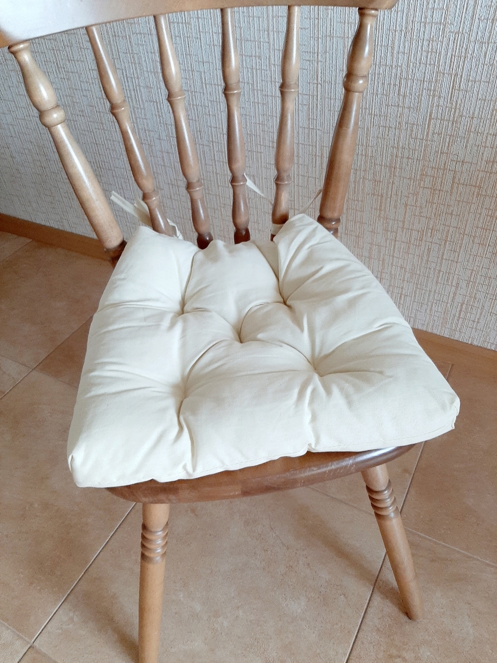 Фотография покупателя товара Набор подушек для стула 35х35см 2шт, цв.желтый, файбер, бязь хлопок 100% - Фото 13