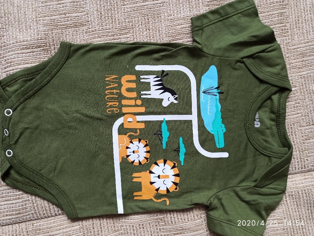 Фотография покупателя товара Боди Крошка Я "Safari. Animals", зелёный, р. 22, рост 62-68 см - Фото 4