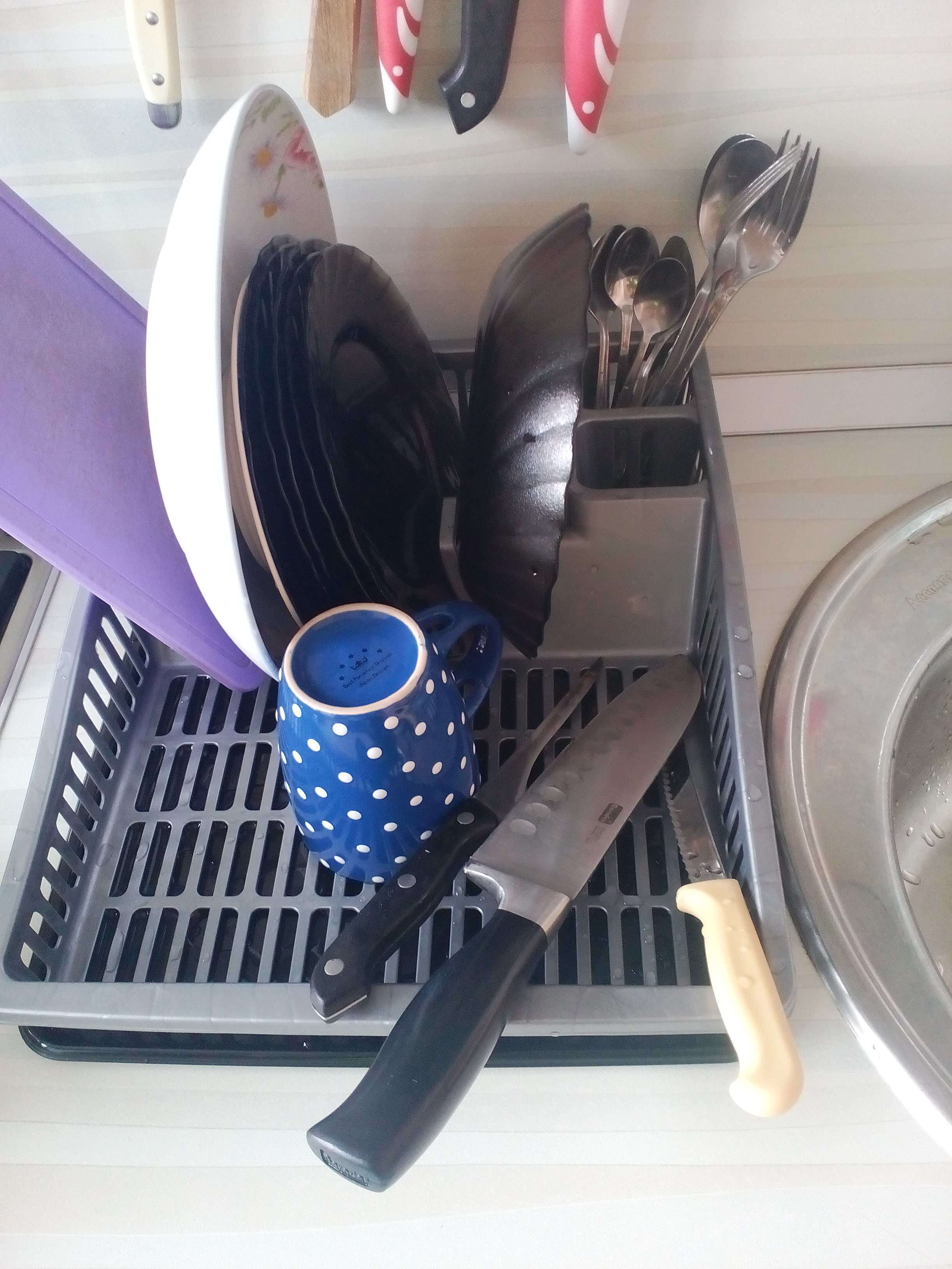 Фотография покупателя товара Сушилка для посуды DDSTYLE «Степ», 38×31×8 см, цвет МИКС - Фото 6