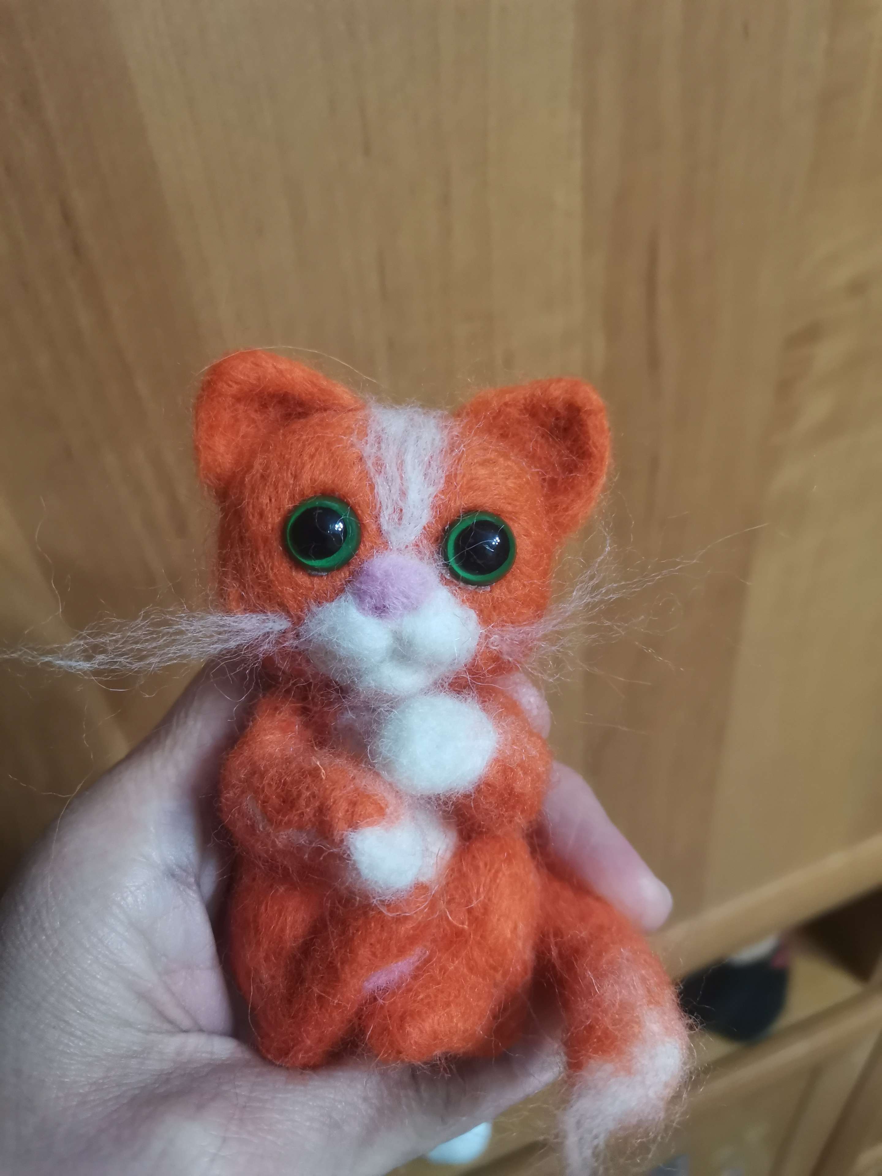 Фотография покупателя товара Набор для творчества. Игрушка из шерсти «Рыжий котёнок»