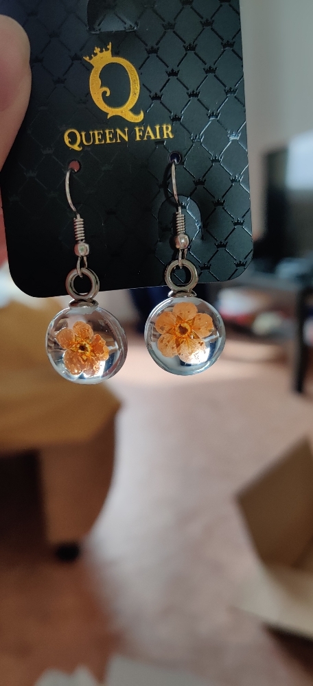 Фотография покупателя товара Серьги из стекла "Круг" цветочки малые, цвет МИКС