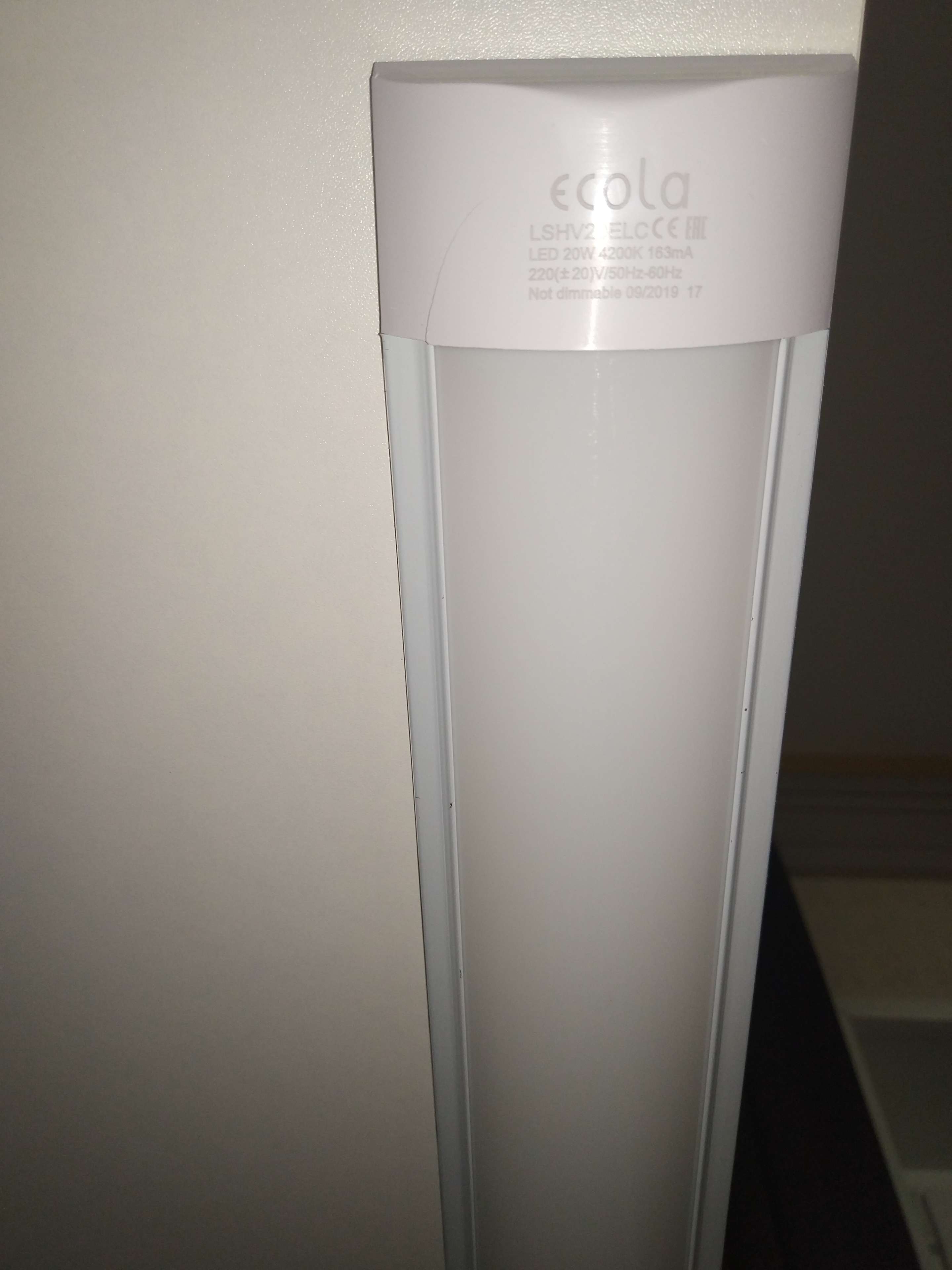 Фотография покупателя товара Светильник светодиодный Ecola, 20 Вт, 1600 Лм, 4200 К, IP20, 600х75х25 мм