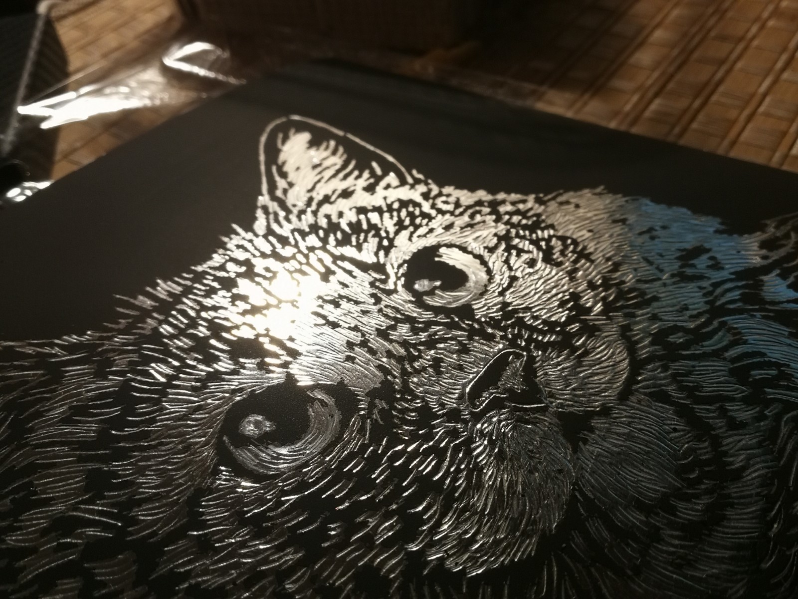 Фотография покупателя товара Гравюра «Сибирская кошка» с металлическим эффектом серебра А4 - Фото 5