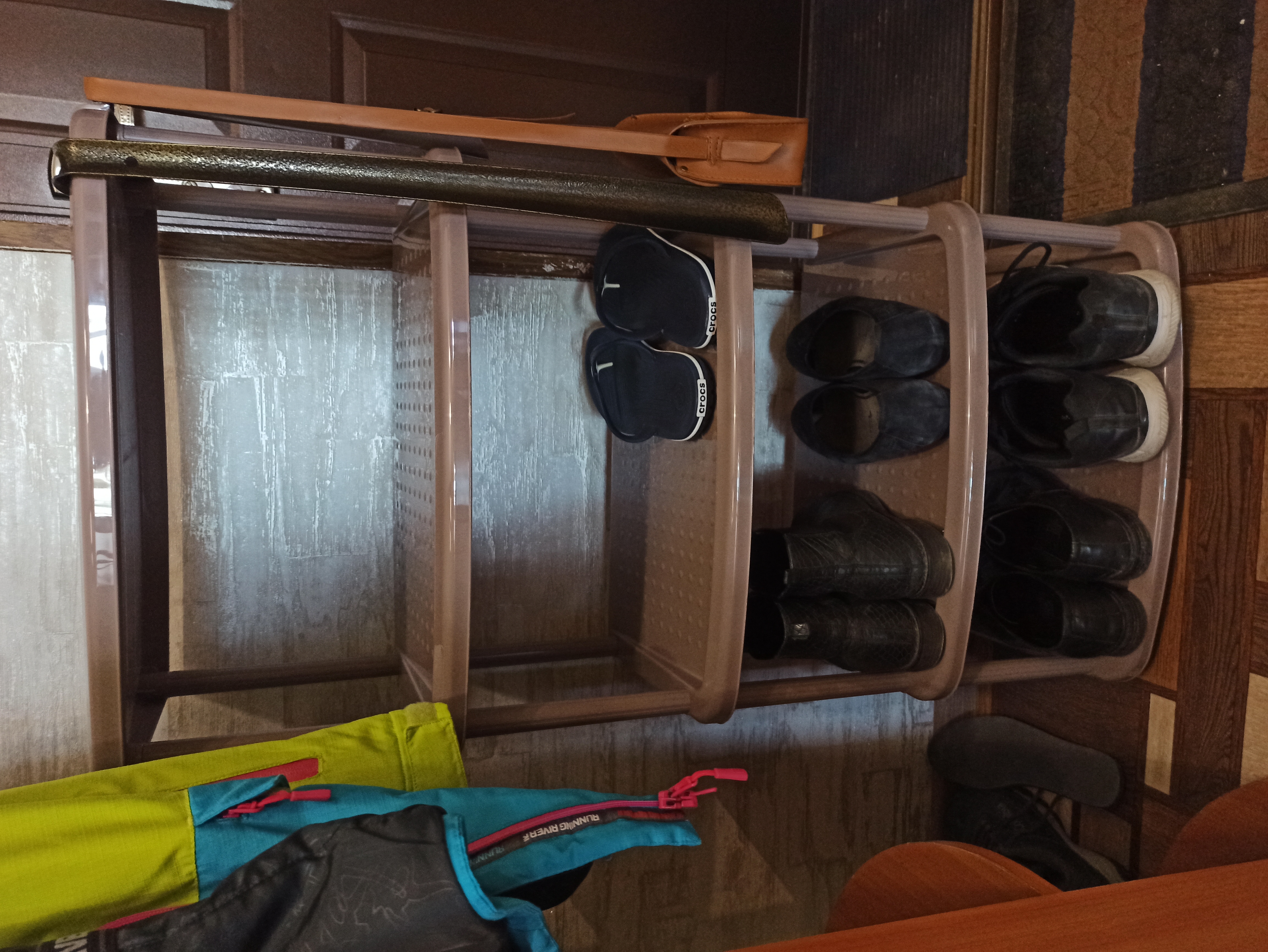 Фотография покупателя товара Этажерка для обуви «Паола», 5 ярусов, 49×31×102 см, цвет коричневый - Фото 2