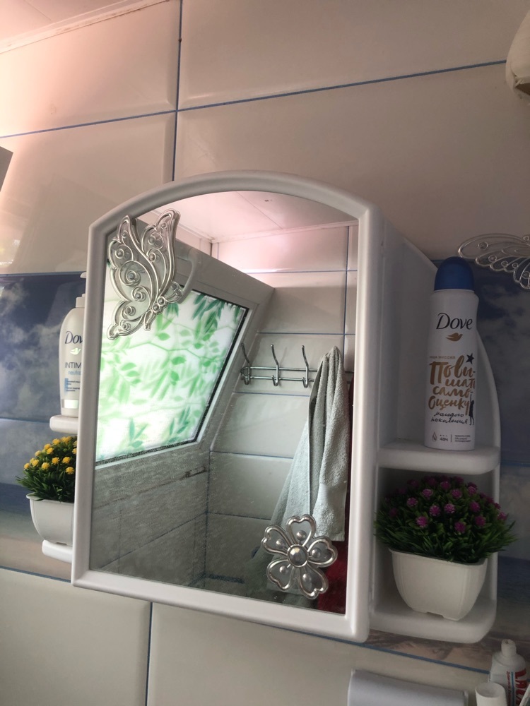 Фотография покупателя товара Шкафчик для ванной комнаты с зеркалом «Орион», цвет снежно-белый - Фото 9