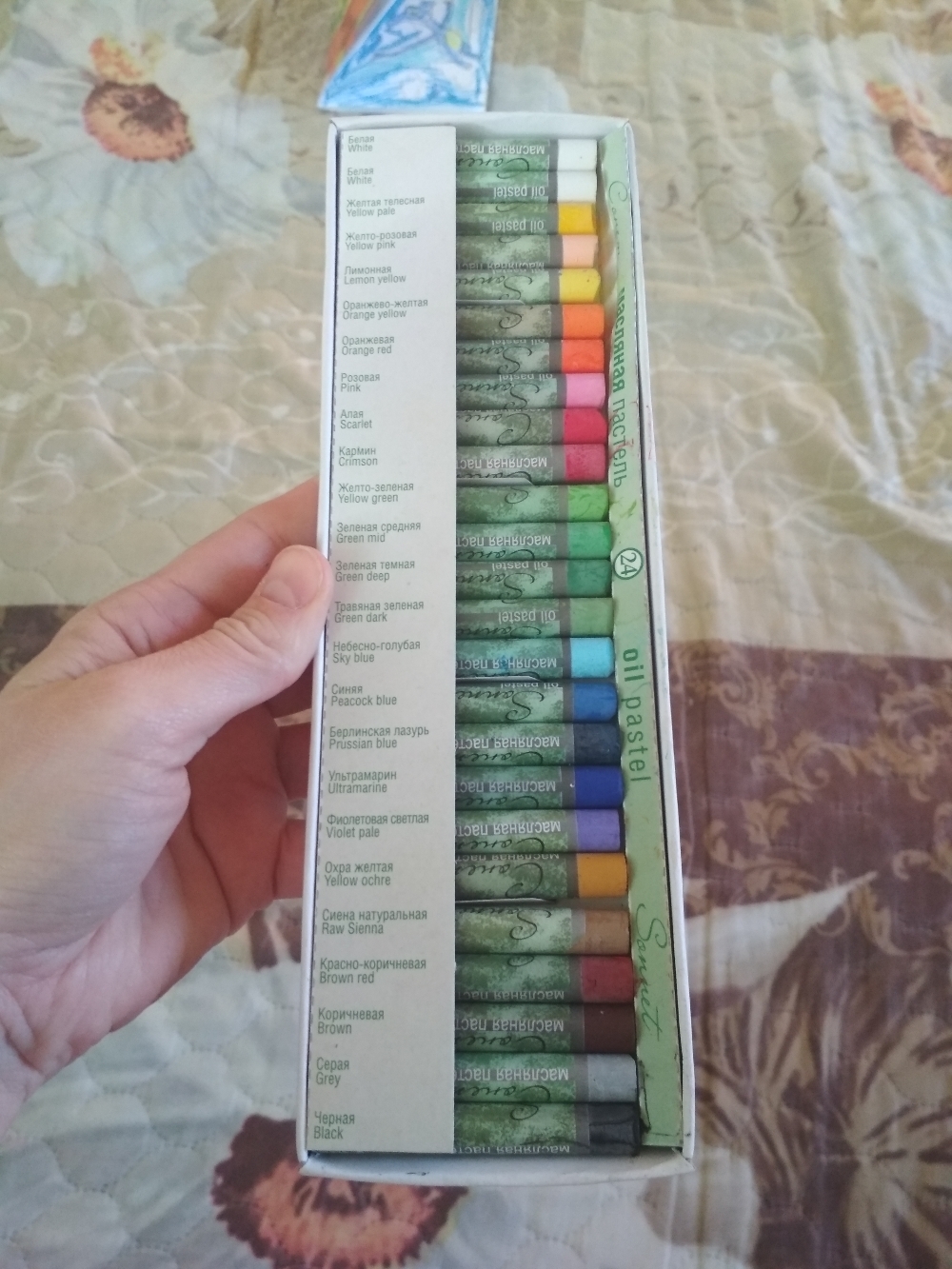 Фотография покупателя товара Пастель масляная, "Сонет", 24 цвета, 9/59 мм, круглая - Фото 3