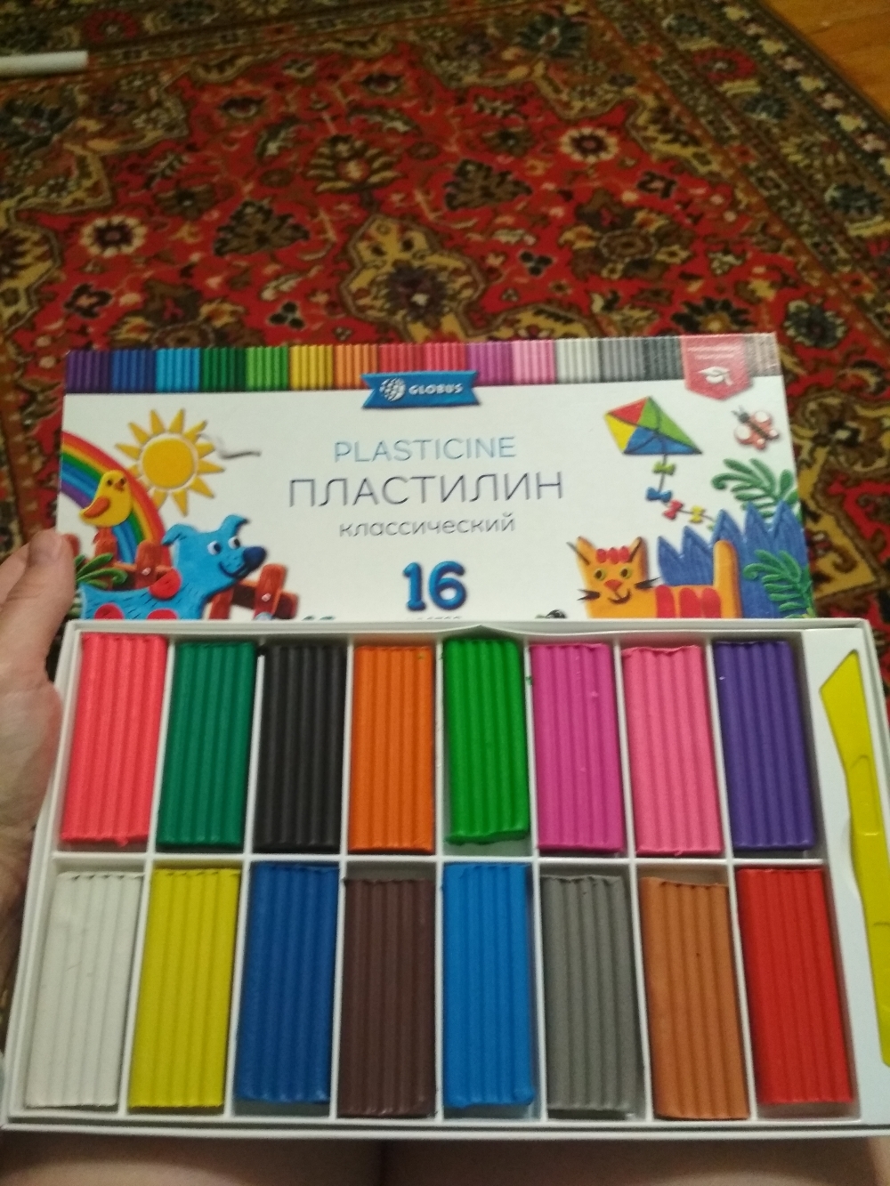 Фотография покупателя товара Пластилин GLOBUS "Классический", 16 цветов, 320 г, рекомендован педагогами