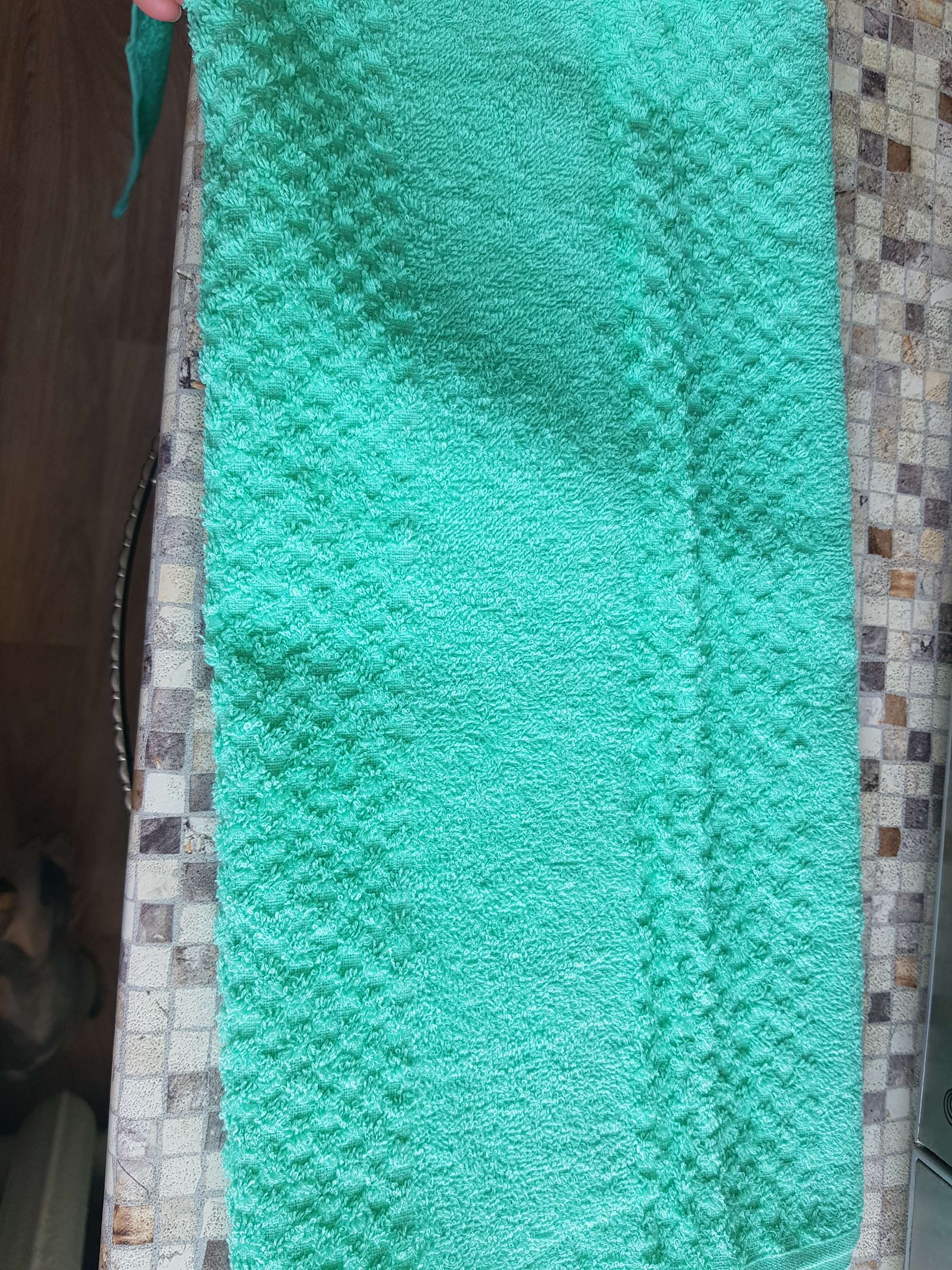 Фотография покупателя товара Полотенце махровое гладкокрашеное 40×70 см, 360 г/м2 мятный, 100% хлопок - Фото 1