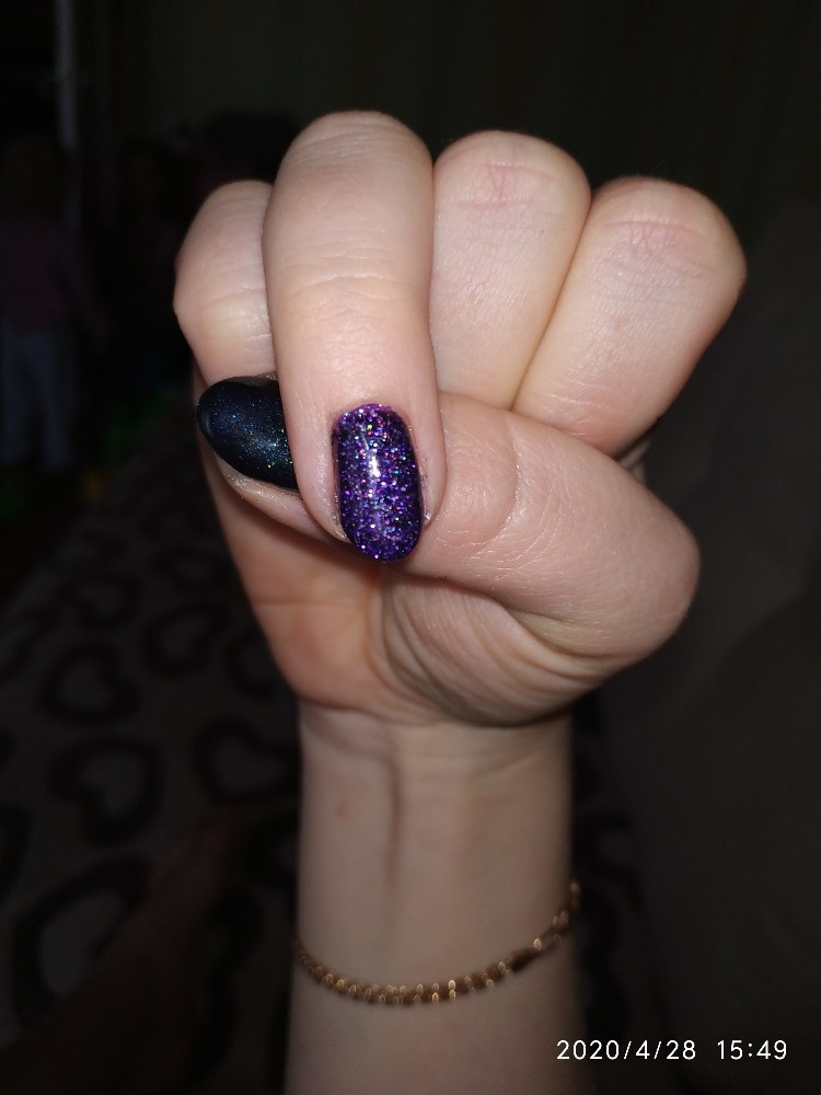 Фотография покупателя товара Гель-лак для ногтей, 5284-442, трёхфазный, LED/UV, 10мл, цвет 5284-442 фиолетовый блёстки - Фото 16