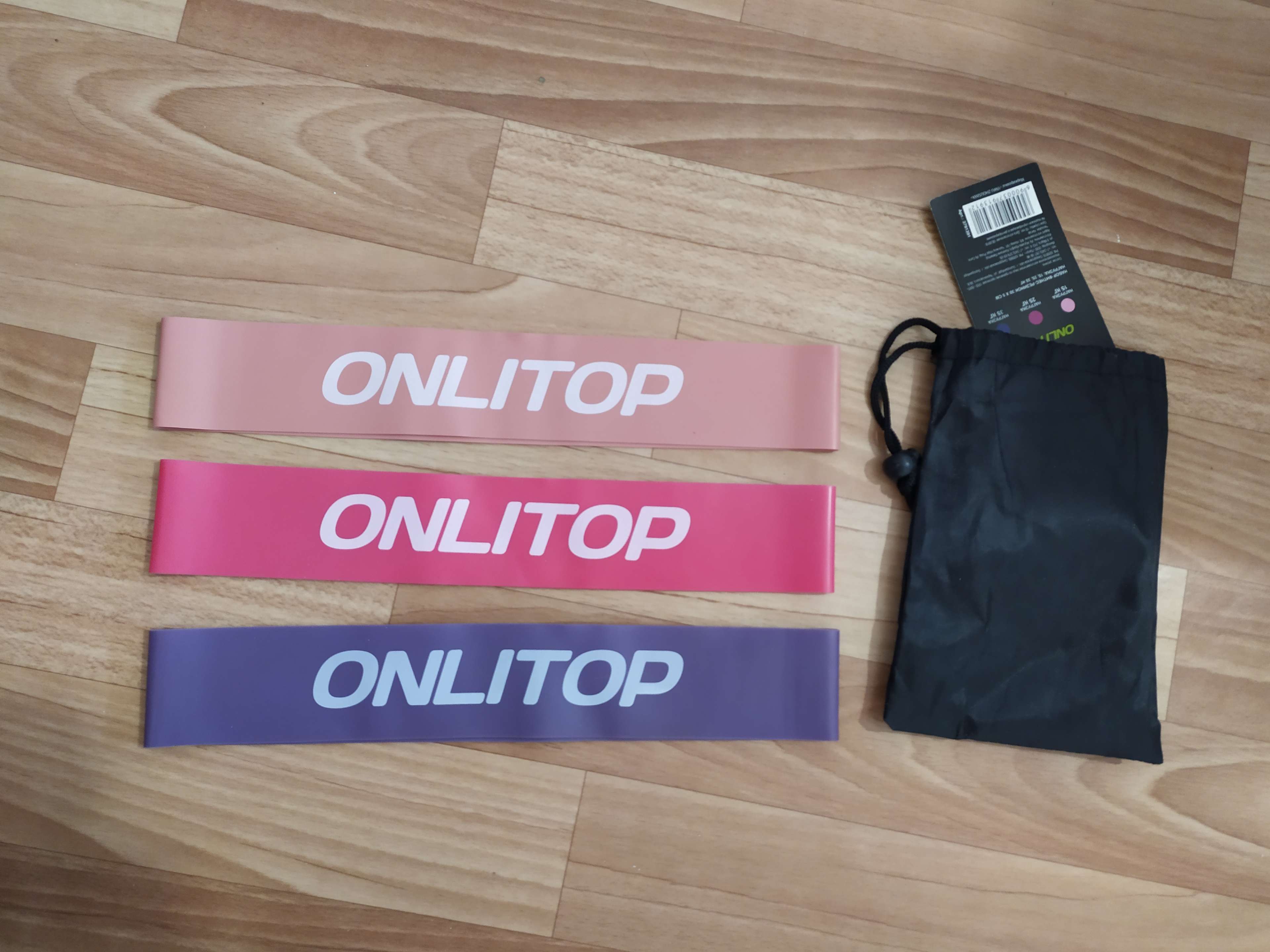 Фотография покупателя товара Набор фитнес-резинок ONLITOP: нагрузка 15, 25, 35 кг, 3 шт., 30 х 5 см
