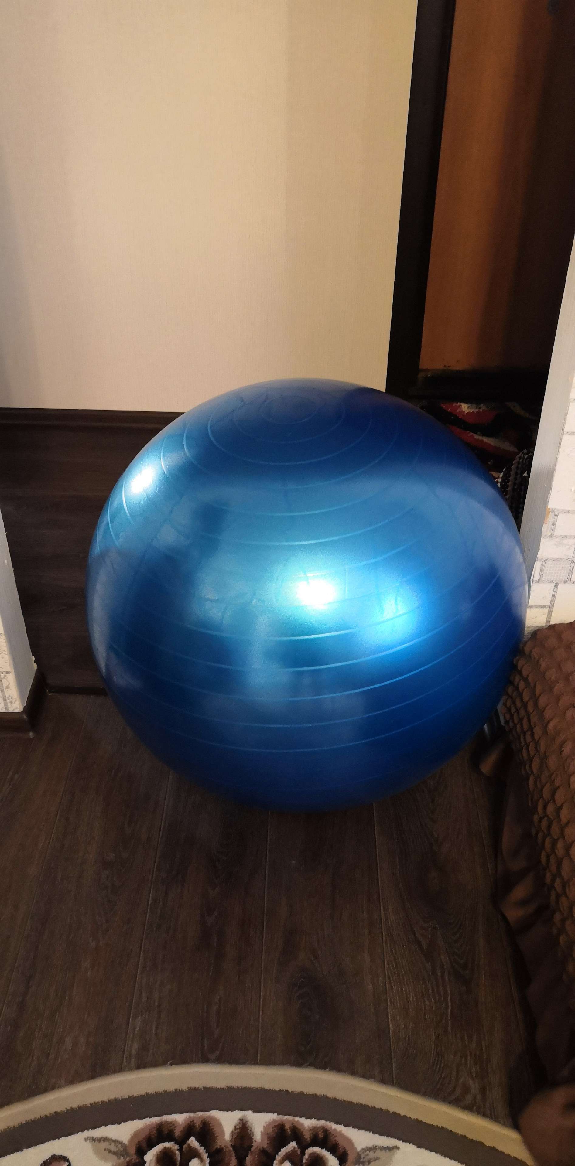 Фотография покупателя товара Фитбол ONLYTOP, d=75 см, 1000 г, антивзрыв, цвет голубой