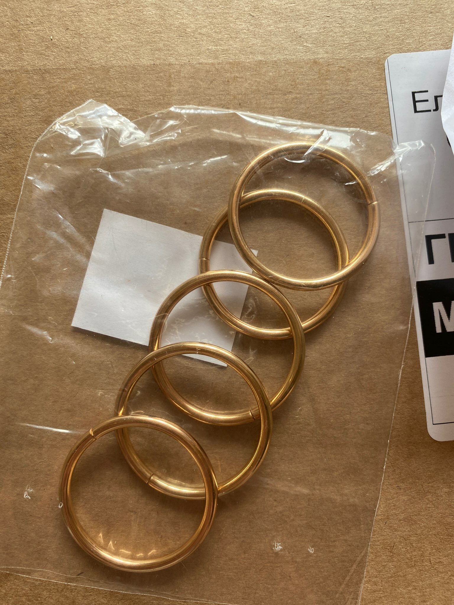 Фотография покупателя товара Кольца для сумок, d = 12 мм, толщина - 3 мм, 10 шт, цвет золотой - Фото 1
