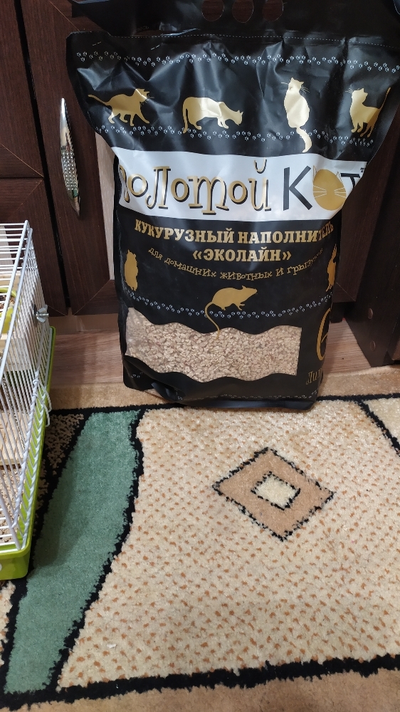 Фотография покупателя товара Наполнитель кукурузный "Золотой кот", 6 л - Фото 7