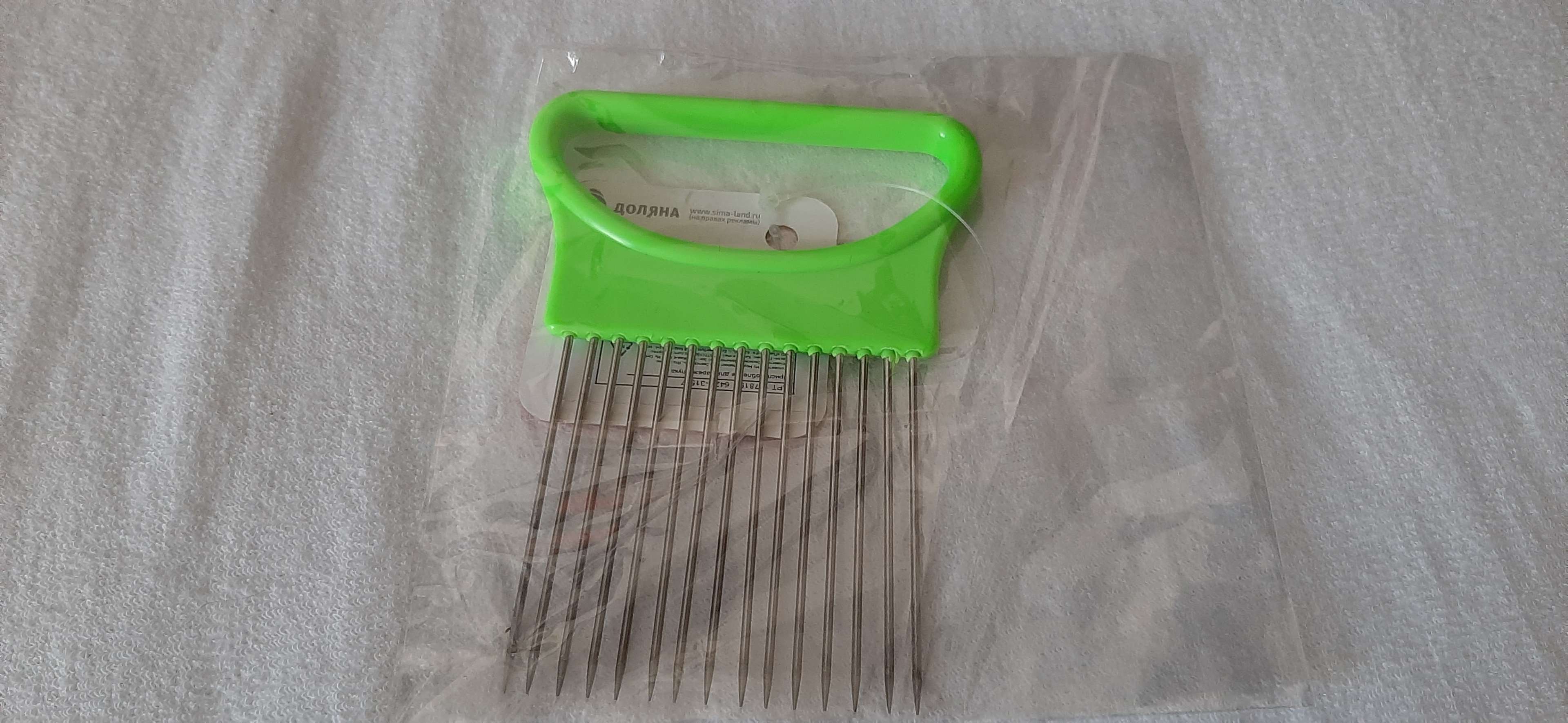 Фотография покупателя товара Приспособление для нарезки лука Доляна, 11×8 см, цвет МИКС