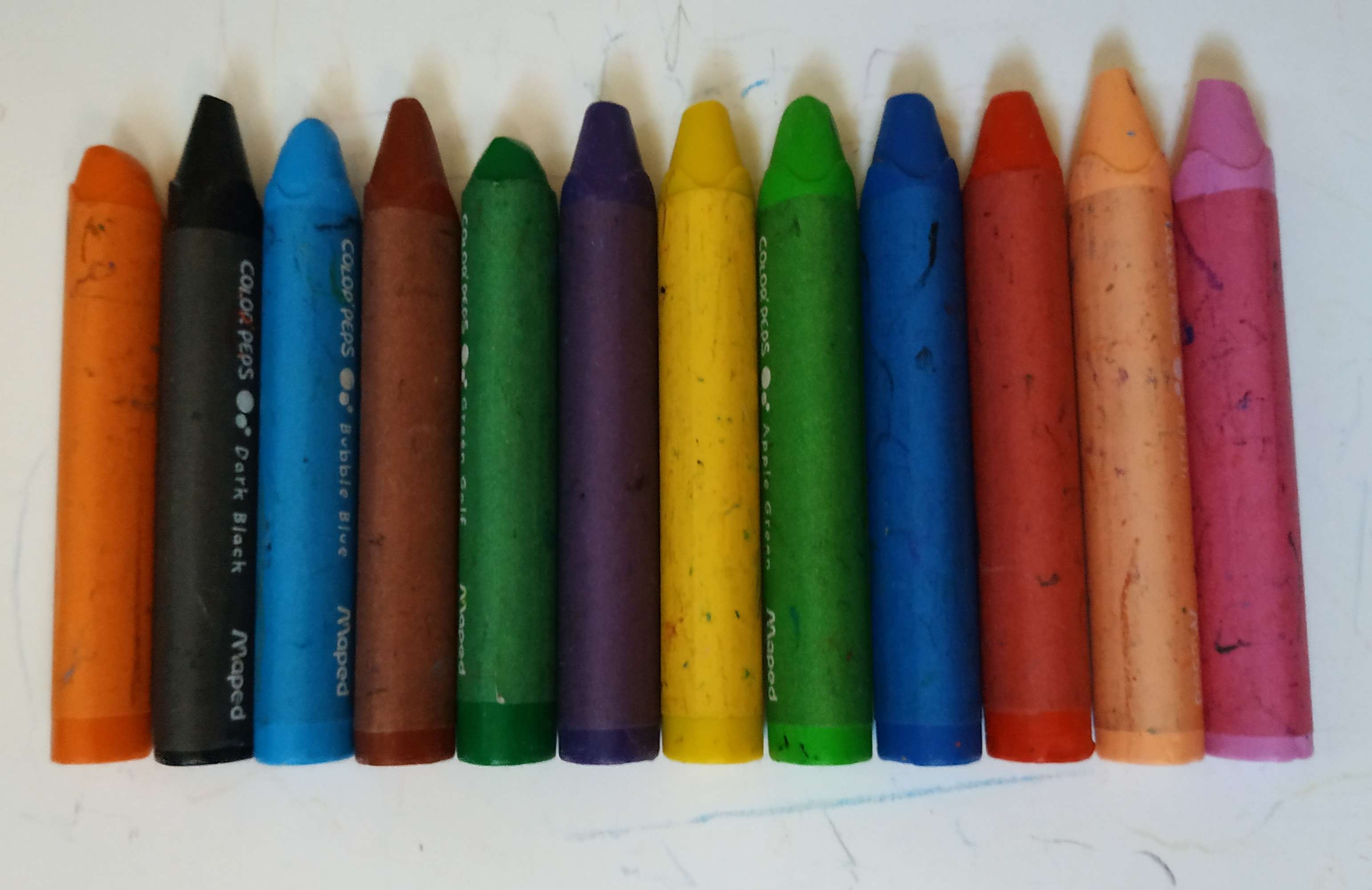 Фотография покупателя товара Мелки восковые 12 цветов, Maped Color Peps, maxi, трёхгранные - Фото 2