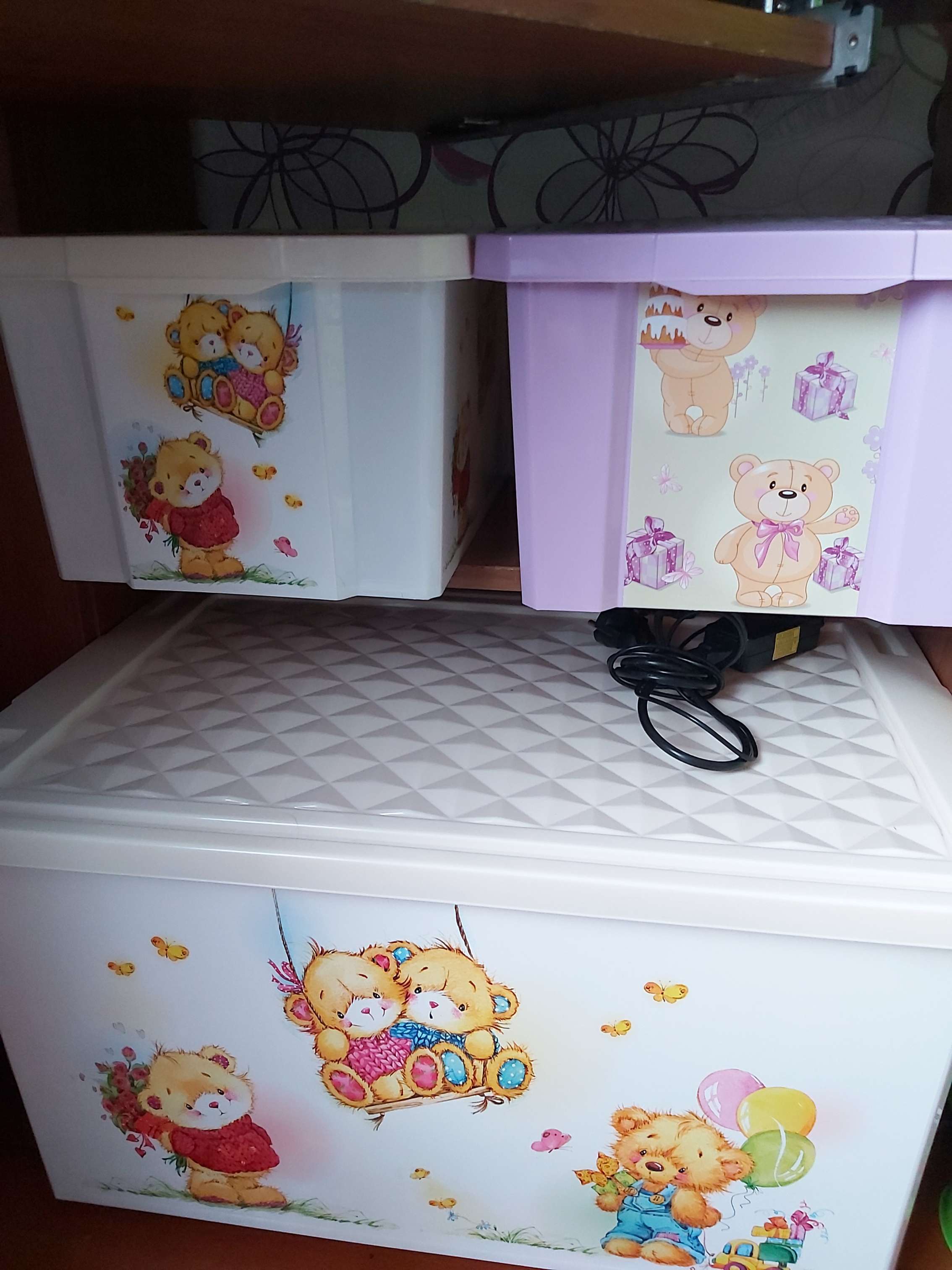 Фотография покупателя товара Ящик для игрушек Little Angel X-BOX Bears с крышкой, 17 л, цвет МИКС - Фото 2
