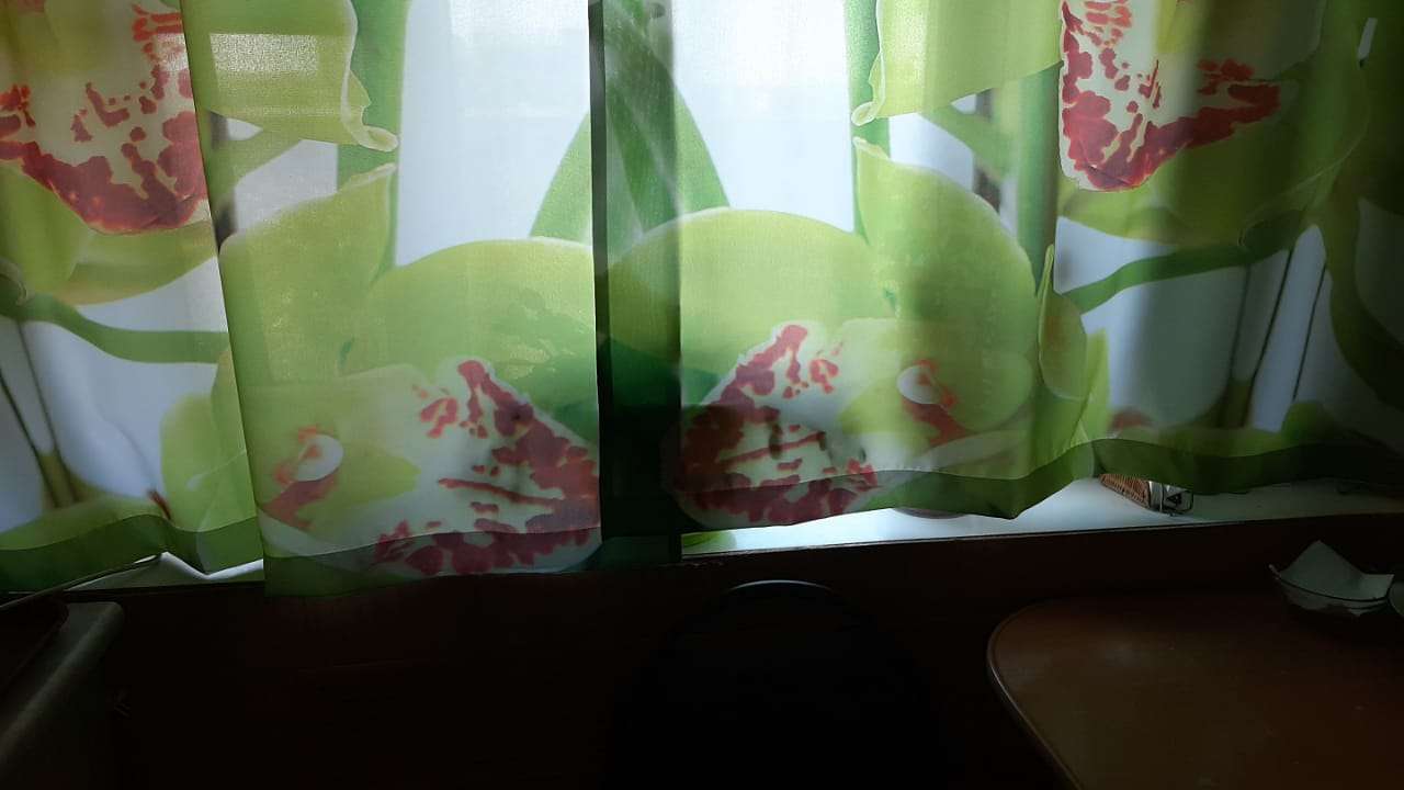Фотография покупателя товара Фотошторы кухонные "Зелёная орхидея", ширина 145 см, высота 160 см-2 шт., габардин - Фото 1