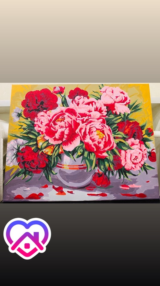 Фотография покупателя товара Картина по номерам «Садовые пионы» 40 × 50 см, холст, 24 цвета