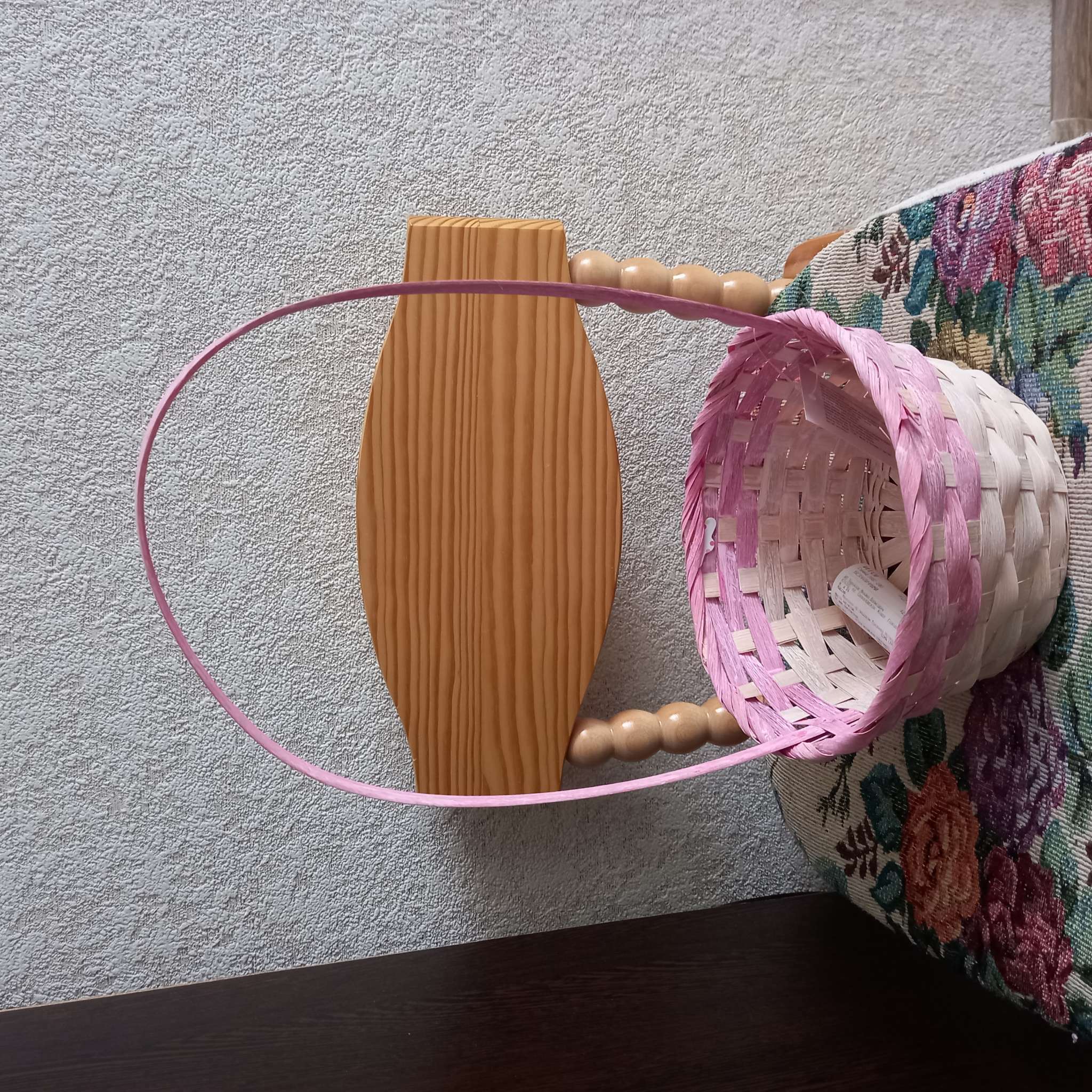 Фотография покупателя товара Корзина плетеная 19х9/34 см, розовый, бамбук