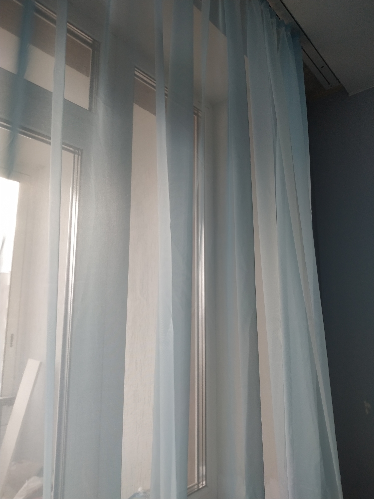 Фотография покупателя товара Штора-тюль Witerra 290х260см, голубой, пэ100% - Фото 2