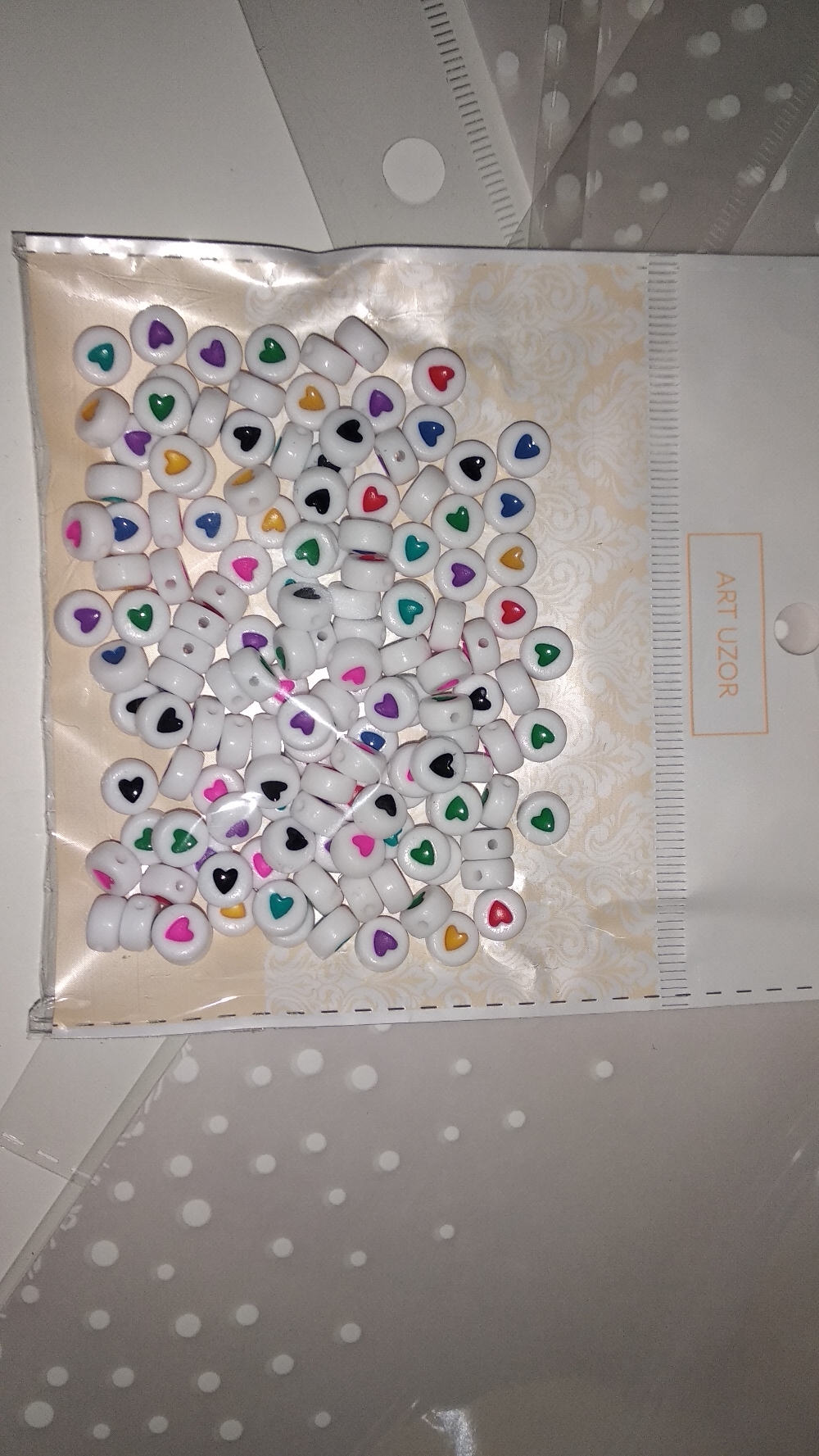 Фотография покупателя товара Набор бусин для творчества пластик "Сердечко в круге" разноцветные 20 гр 0,х0,7 см - Фото 4