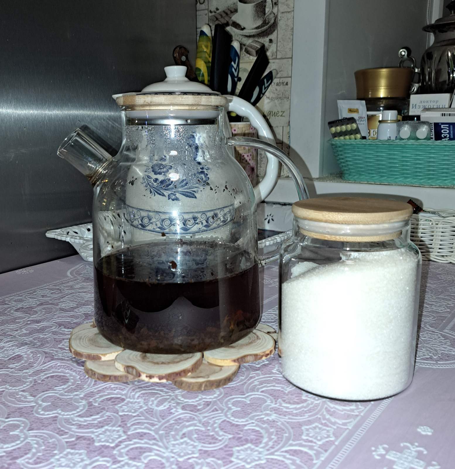 Фотография покупателя товара УЦЕНКА Чайник заварочный стеклянный с бамбуковой крышкой и металлическим фильтром BellaTenero «Эко», 1,2 л - Фото 4
