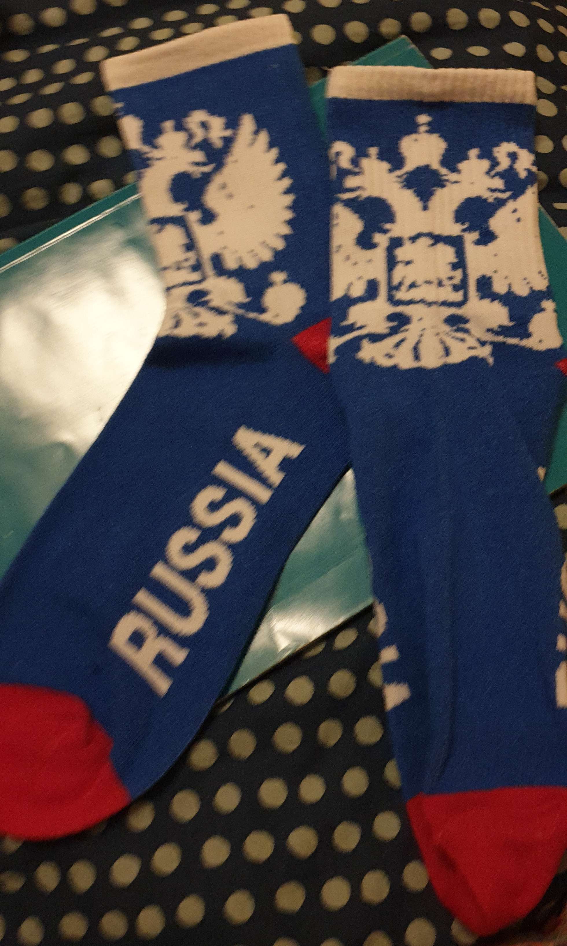 Фотография покупателя товара Носки мужские "Russia" размер  41-44 (27-29 см), синий - Фото 1