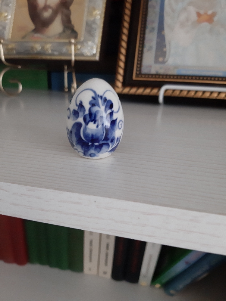 Фотография покупателя товара Сувенир «Яйцо», малое, 3 см, гжель - Фото 1