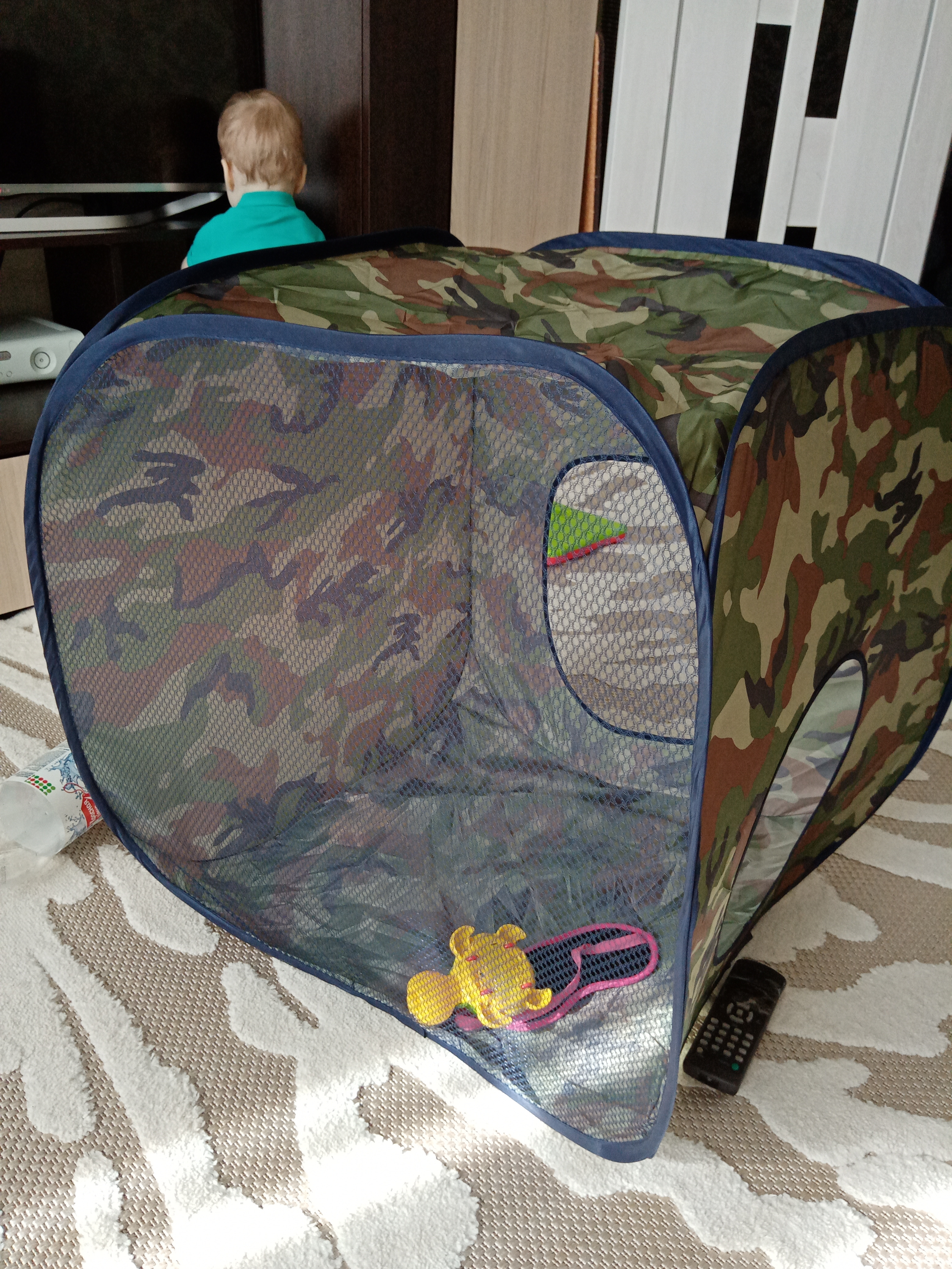 Фотография покупателя товара Палатка детская «Домик. Хаки», 60 × 60 × 60 см - Фото 3