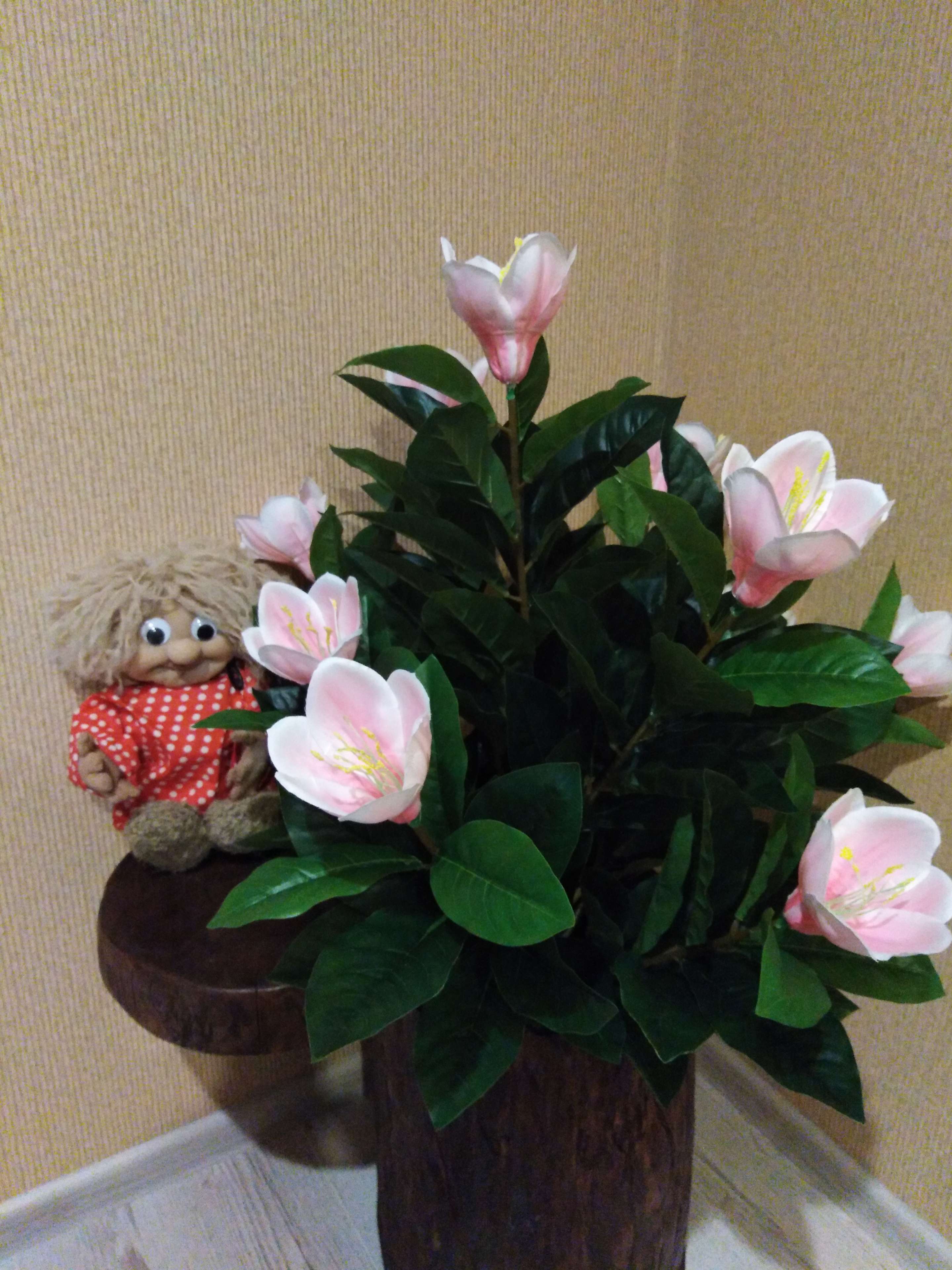 Фотография покупателя товара Куст искусственный "С цветком" 90 см, микс - Фото 1