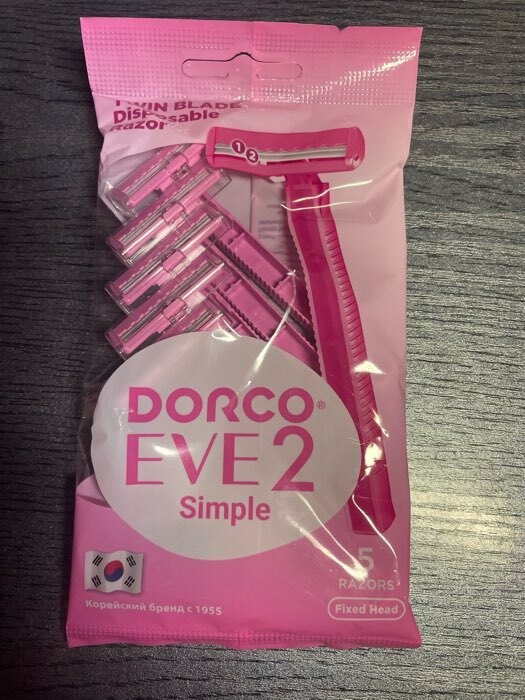 Фотография покупателя товара Станок для бритья одноразовый женский Dorco EVE2 Simple TD, 2 лезвия,5 шт. - Фото 2