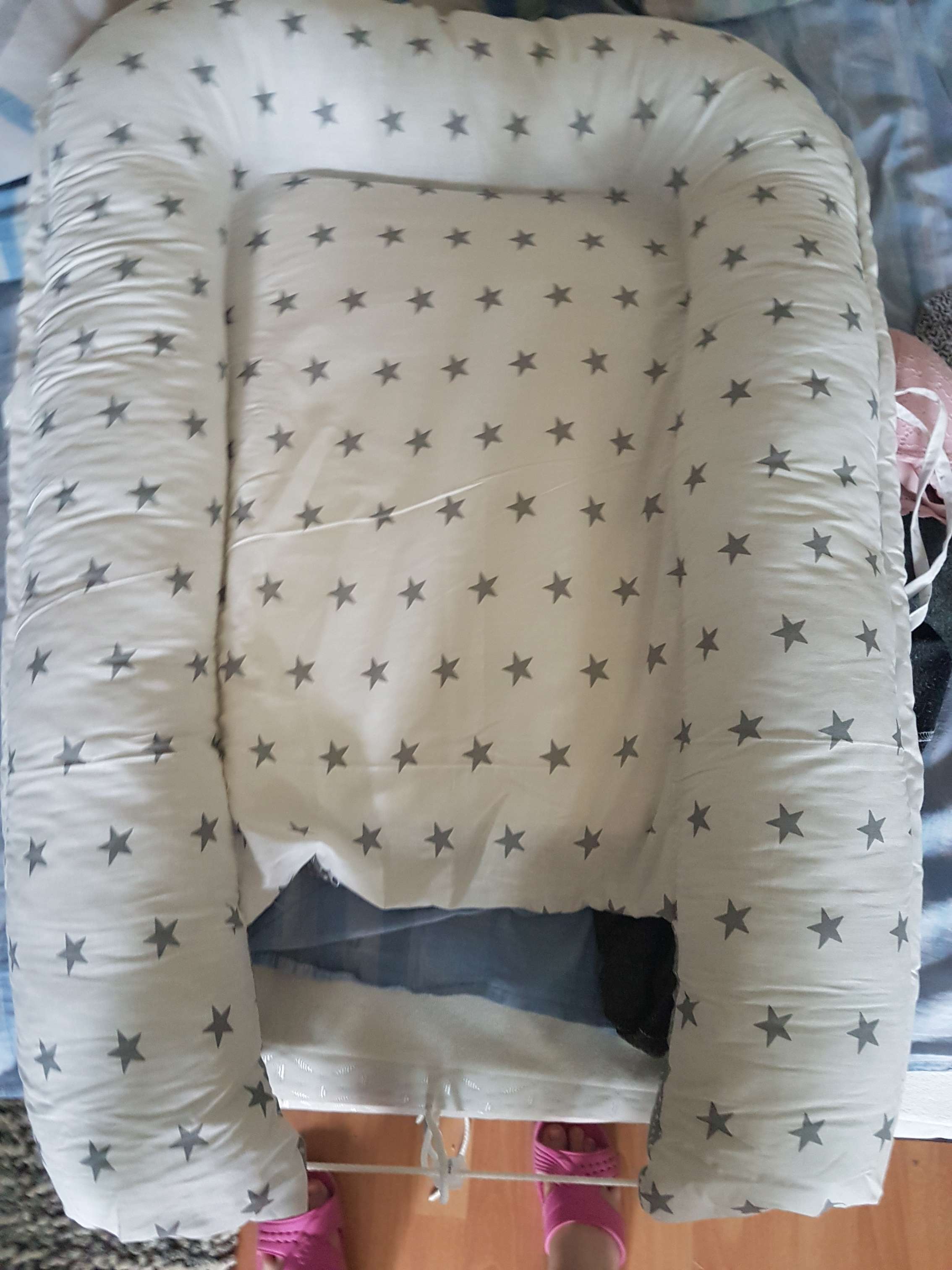 Фотография покупателя товара Гнездышко-кокон для малыша «Комфорт», размер 100х72 см, цвет серый/белый - Фото 1
