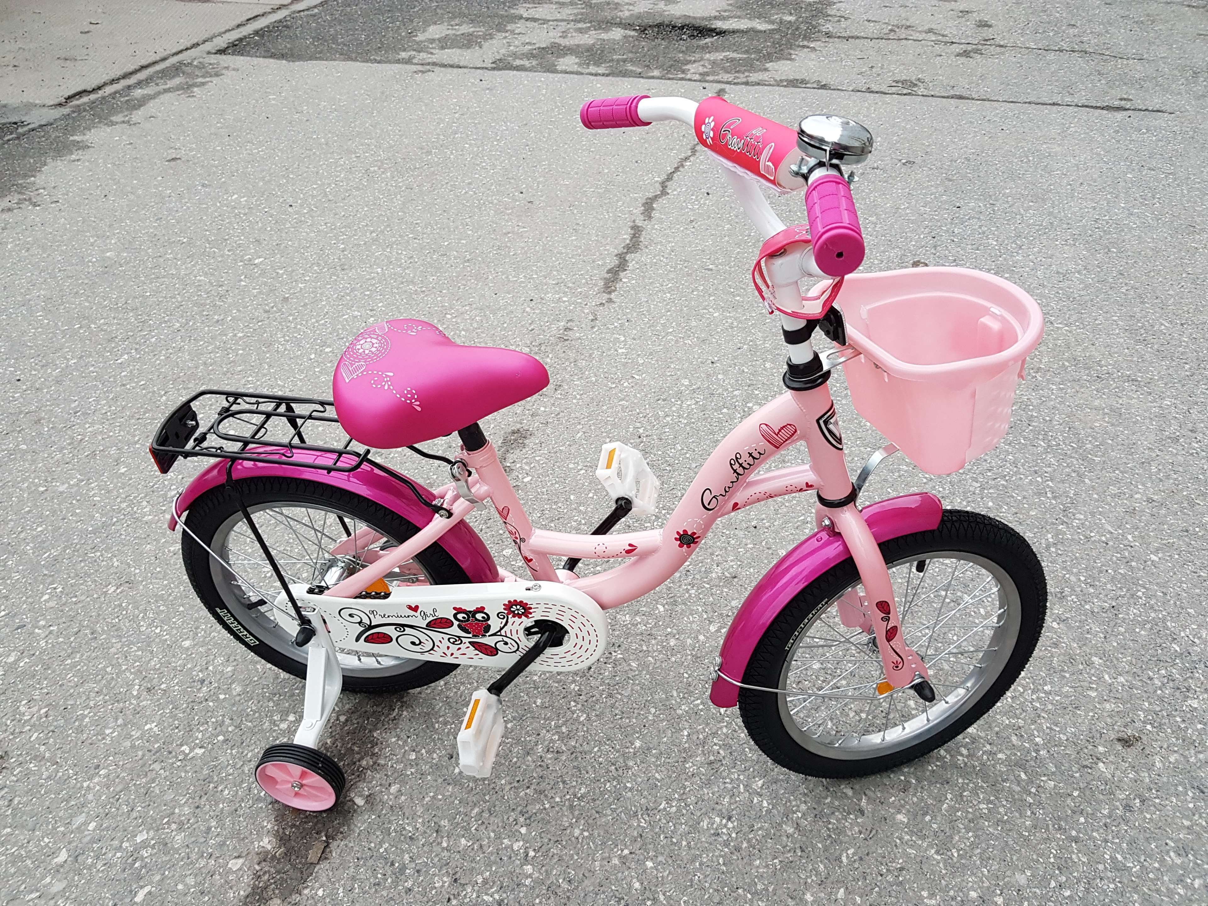 Фотография покупателя товара Велосипед 16" Graffiti Premium Girl RUS, цвет розовый - Фото 4