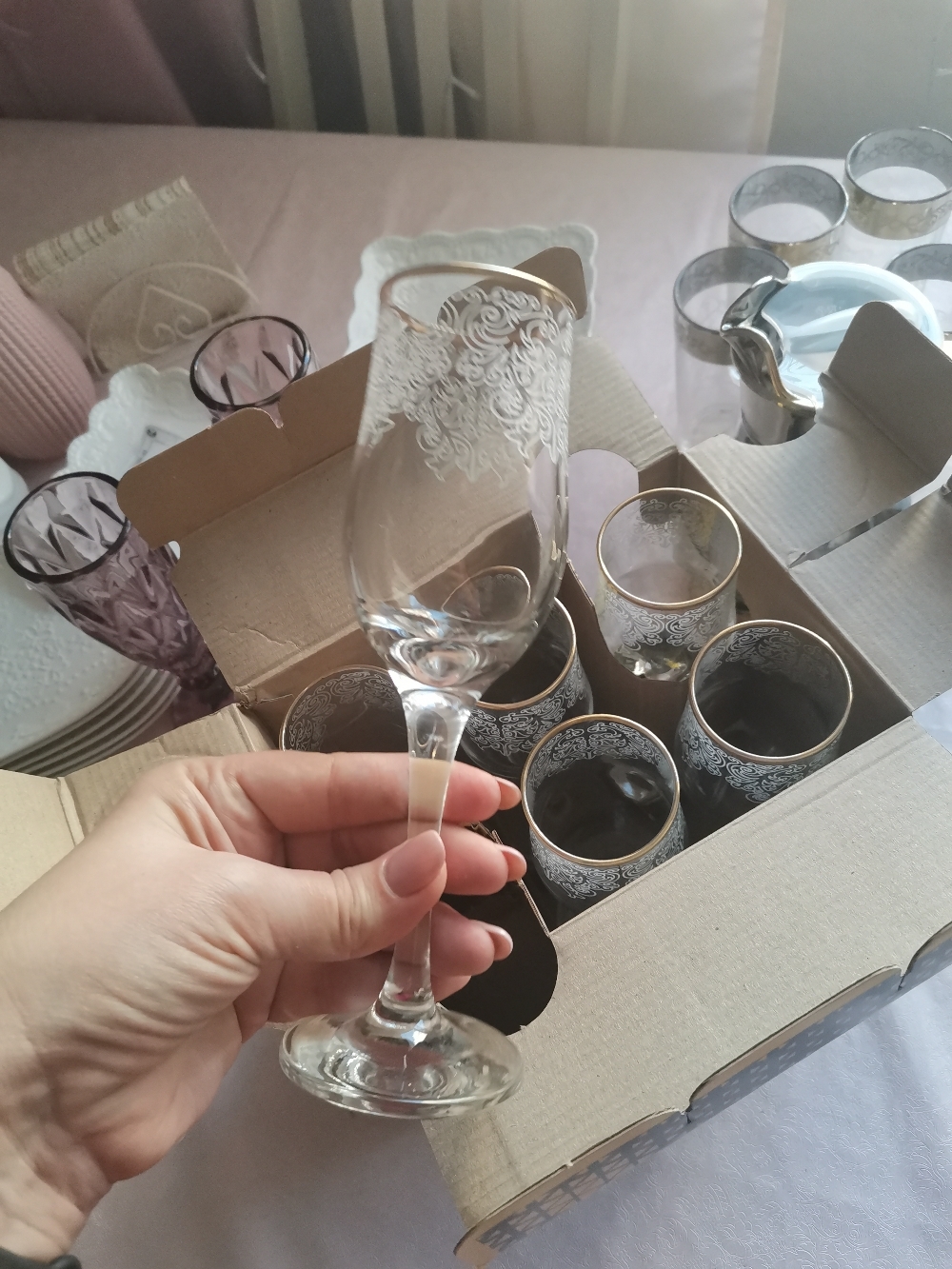 Фотография покупателя товара Набор бокалов для шампанского «Боярский», стеклянный, 200 мл, 6 шт - Фото 1