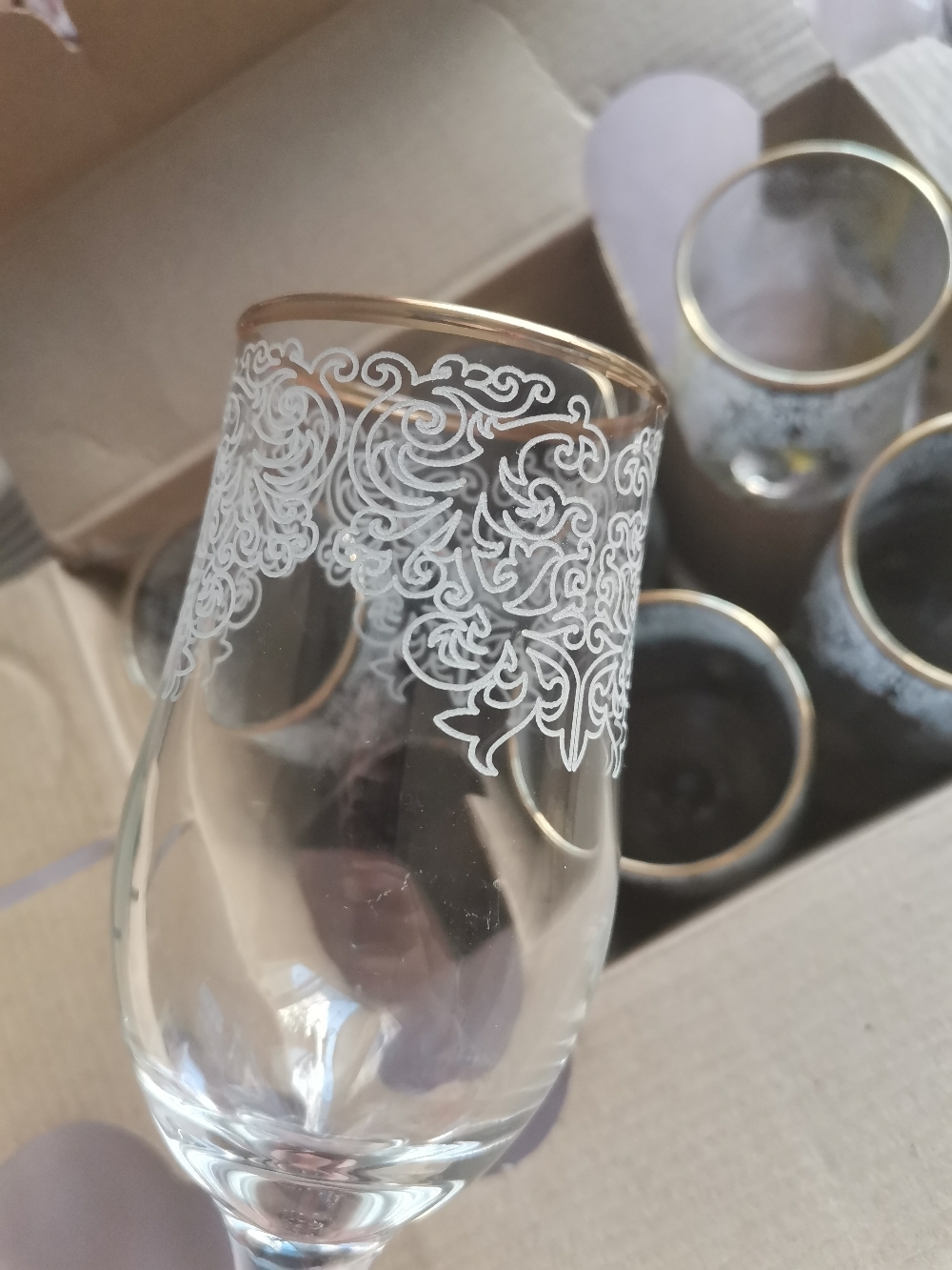 Фотография покупателя товара Набор бокалов для шампанского «Боярский», стеклянный, 200 мл, 6 шт - Фото 3
