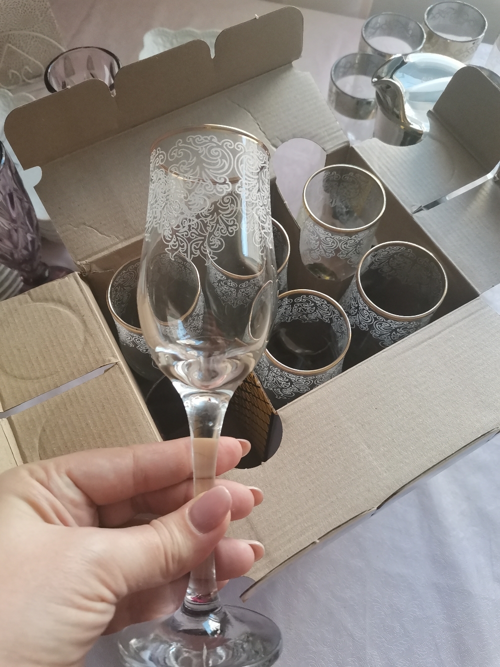 Фотография покупателя товара Набор бокалов для шампанского «Боярский», стеклянный, 200 мл, 6 шт - Фото 7