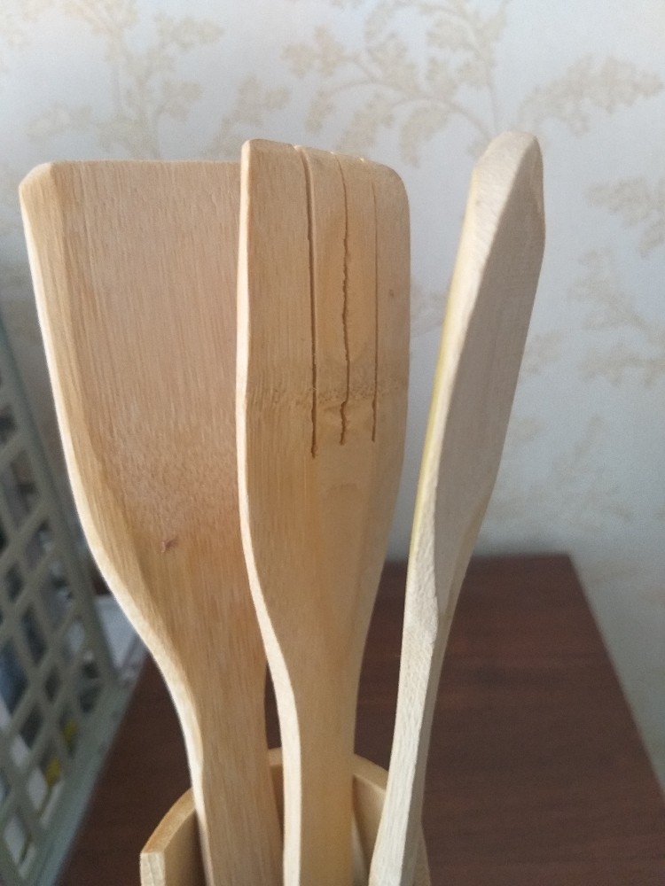 Фотография покупателя товара Набор кухонных принадлежностей «Бамбуковый лес», 3 предмета на подставке: 2 лопатки, ложка - Фото 14