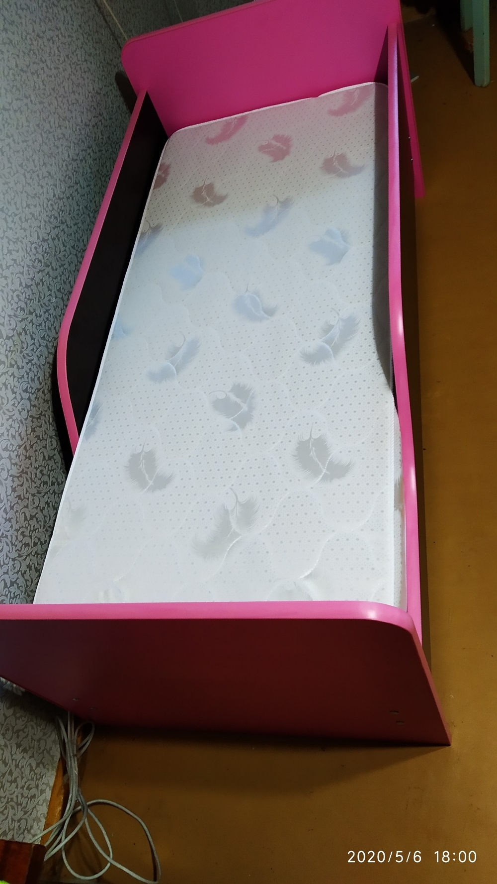 Фотография покупателя товара Кровать детская с бортом «Малышка №2», 600 × 1400 мм, цвет венге / синий - Фото 3