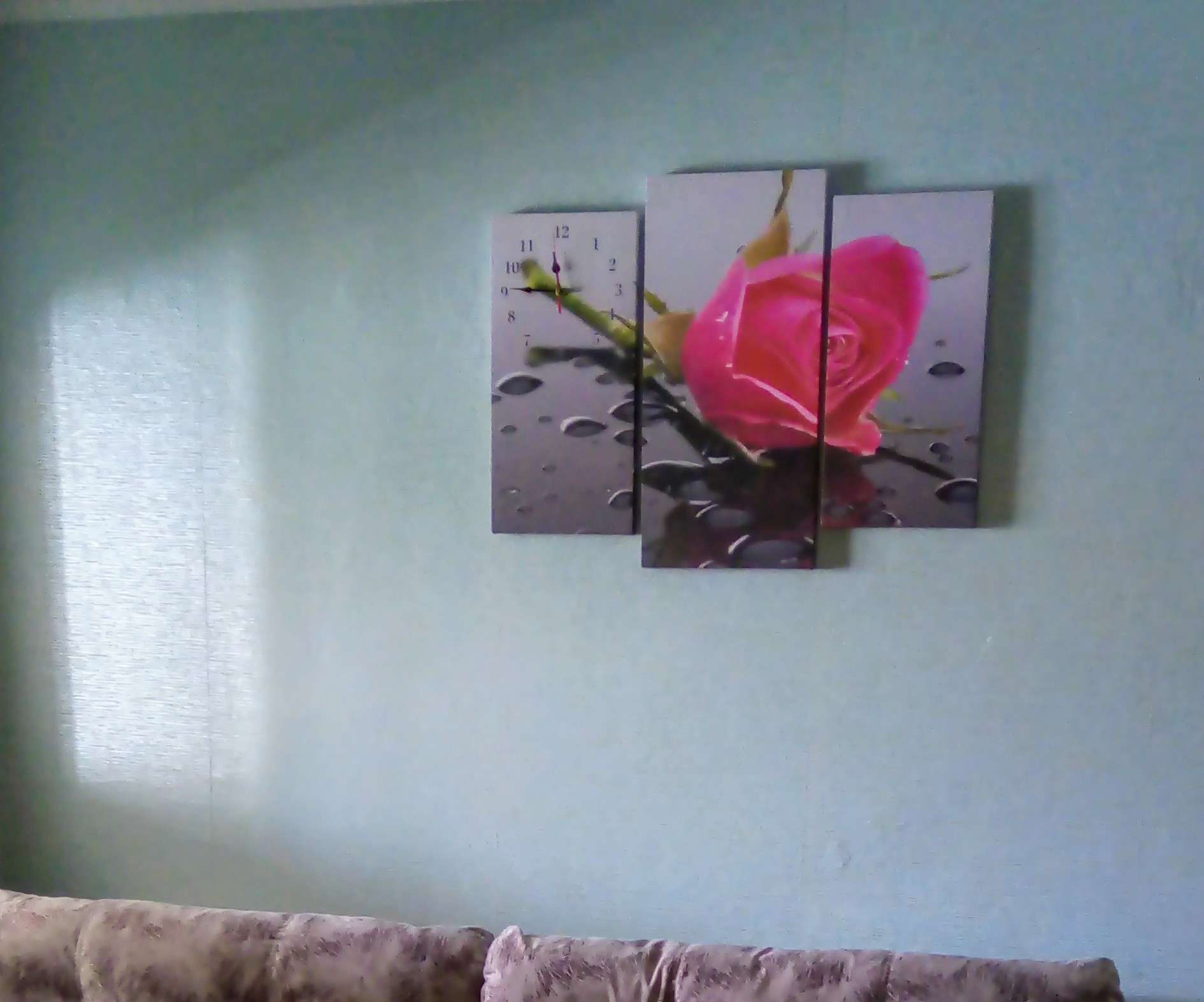 Фотография покупателя товара Часы настенные, модульные, серия: Цветы, "Розовая роза", 60х80 см - Фото 1