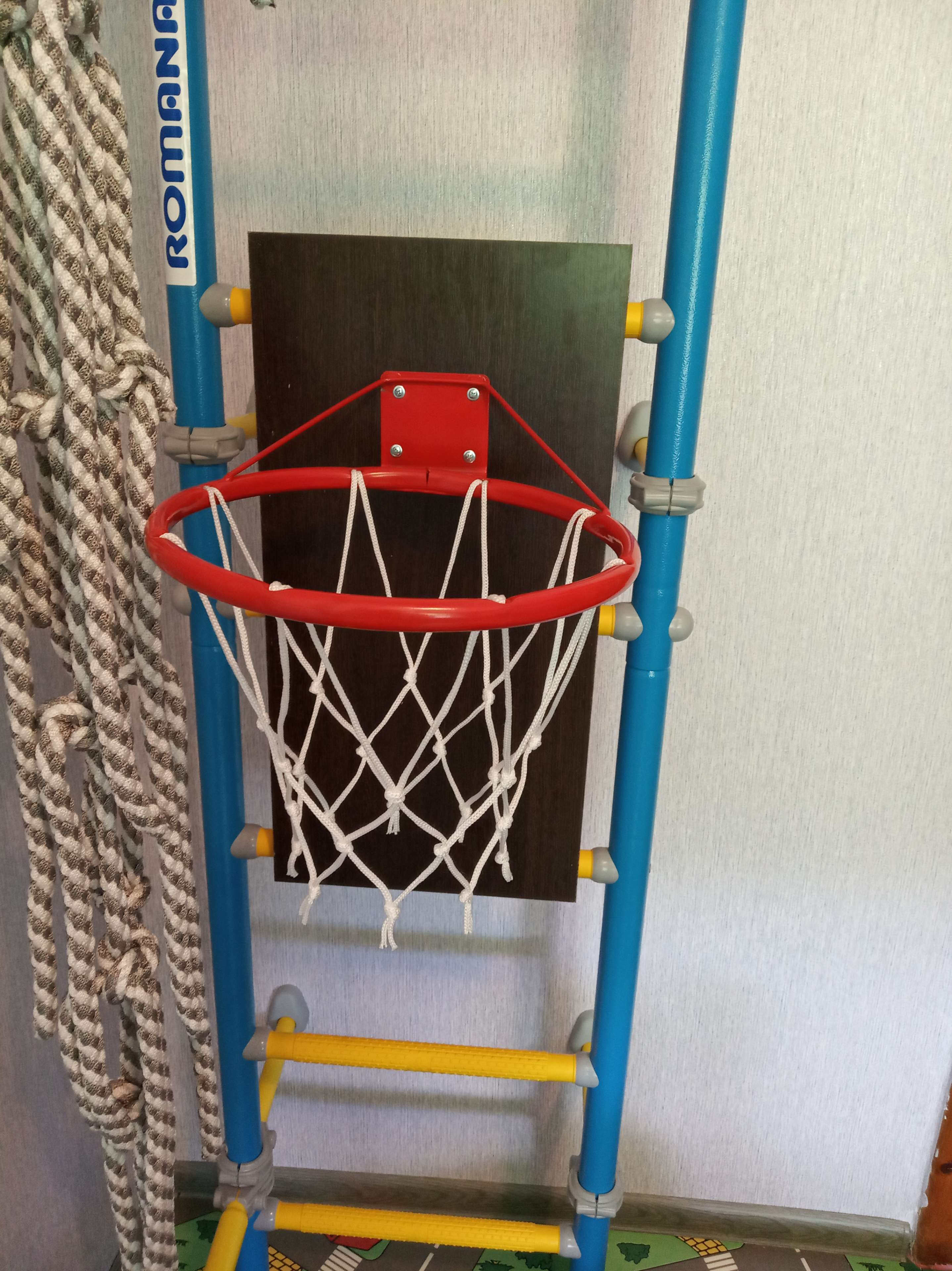 Фотография покупателя товара Корзина баскетбольная №3, d=295 мм, с упором и сеткой - Фото 2