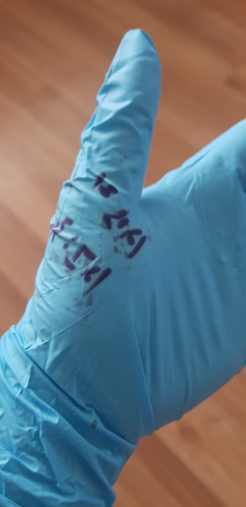 Фотография покупателя товара Перчатки хозяйственные нитриловые, размер M, 10 шт/уп (5 пар), цвет голубой - Фото 1