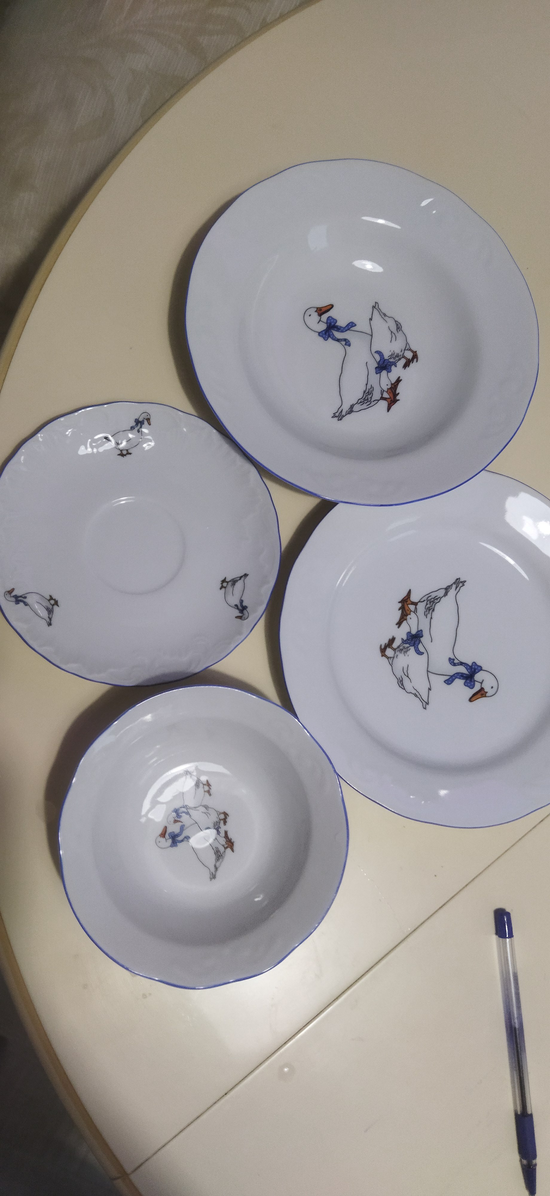 Фотография покупателя товара Блюдце Cmielow «Рококо. Гуси», d=12.5 см, фарфор, белое - Фото 2