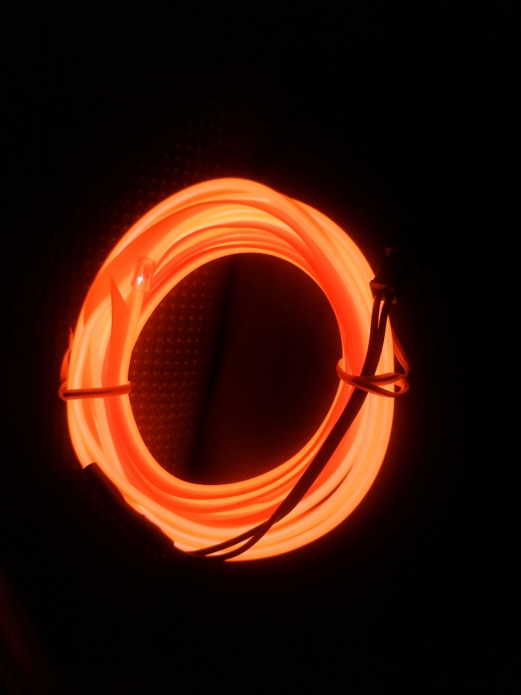 Фотография покупателя товара Неоновая нить Cartage для подсветки салона, адаптер питания 12 В, 2 м, зеленый - Фото 23