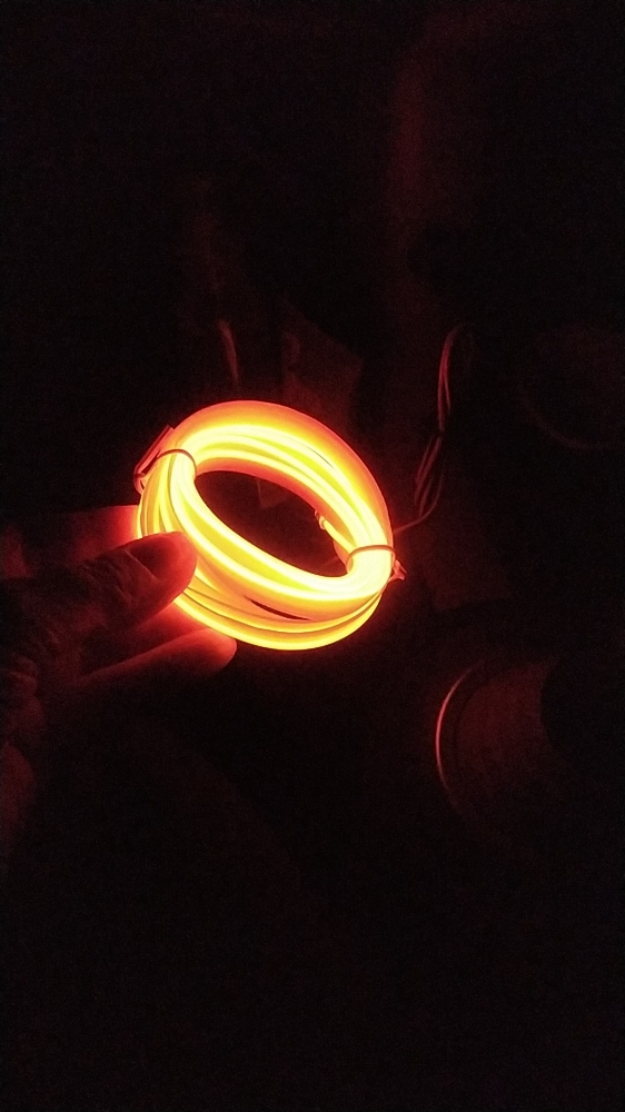 Фотография покупателя товара Неоновая нить Cartage для подсветки салона, адаптер питания 12 В, 2 м, синий - Фото 21