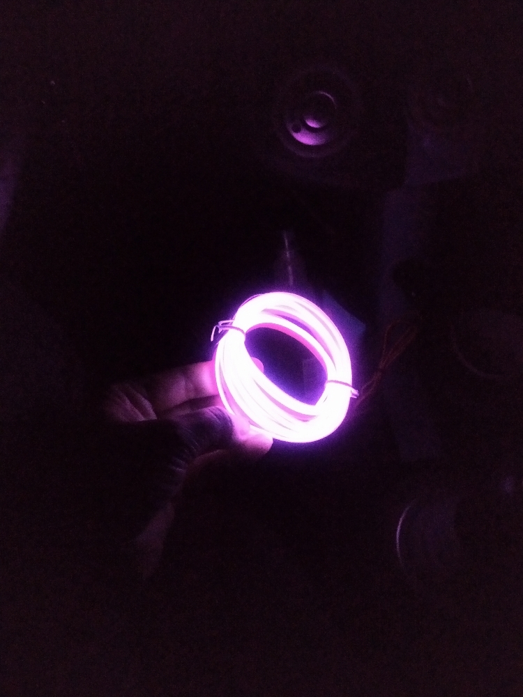 Фотография покупателя товара Неоновая нить Cartage для подсветки салона, адаптер питания 12 В, 2 м, фиолетовый - Фото 12
