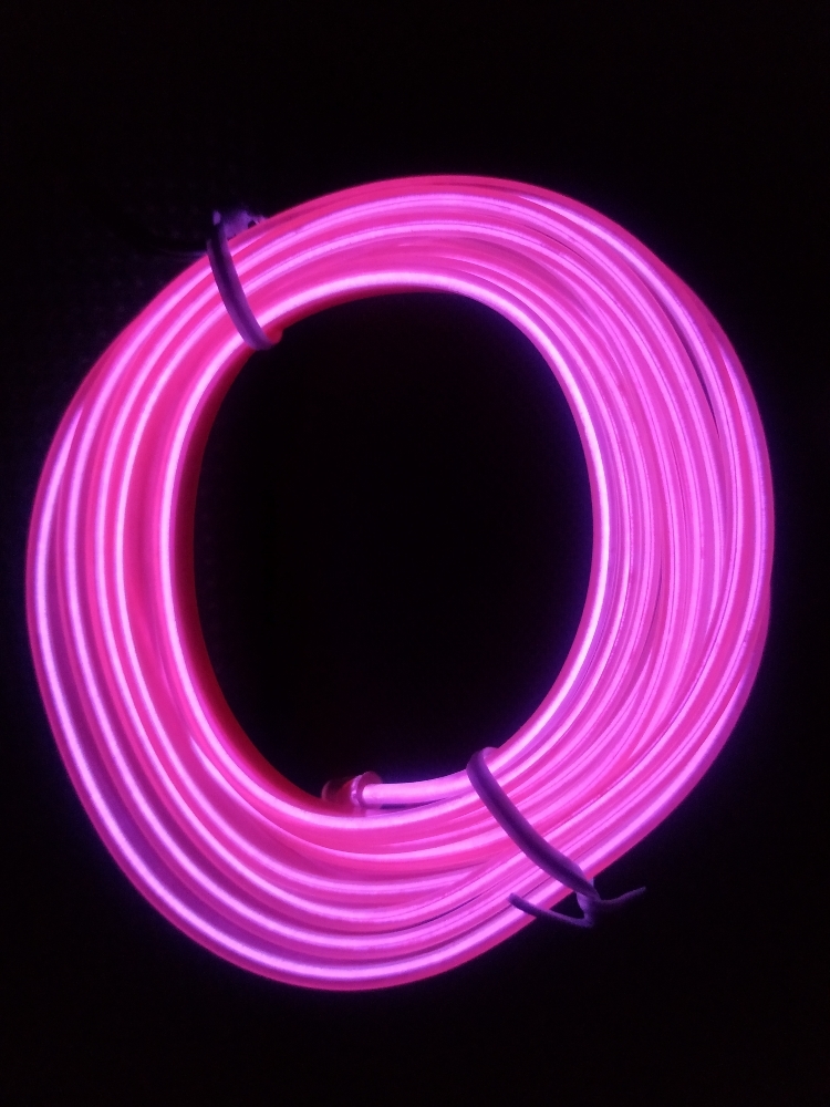 Фотография покупателя товара Неоновая нить Cartage для подсветки салона, адаптер питания 12 В, 2 м, красный - Фото 17