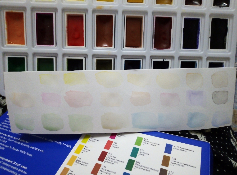 Фотография покупателя товара Акварель художественная в кюветах, 24 цвета х 2.5 мл, Гамма "Студия", 215001