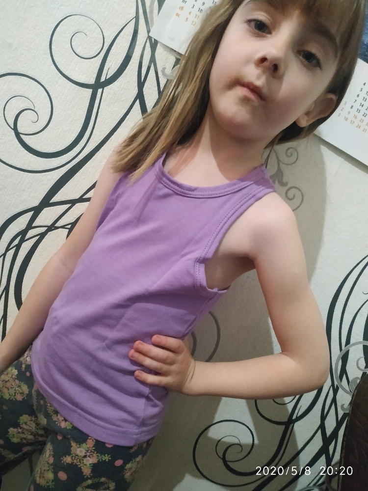 Фотография покупателя товара Майка для девочки "Оксана", рост 110-116 см, цвет сиреневый 1053 - Фото 2