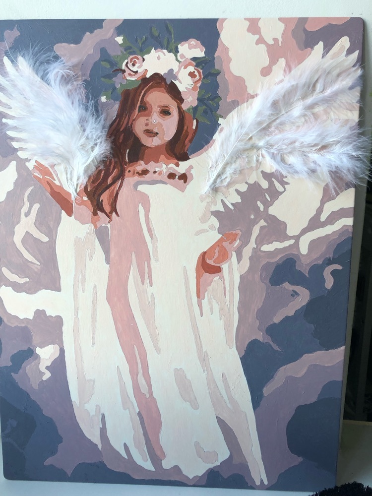 Фотография покупателя товара Картина по номерам с дополнительными элементами «Ангел в облаках», 30х40 см - Фото 1